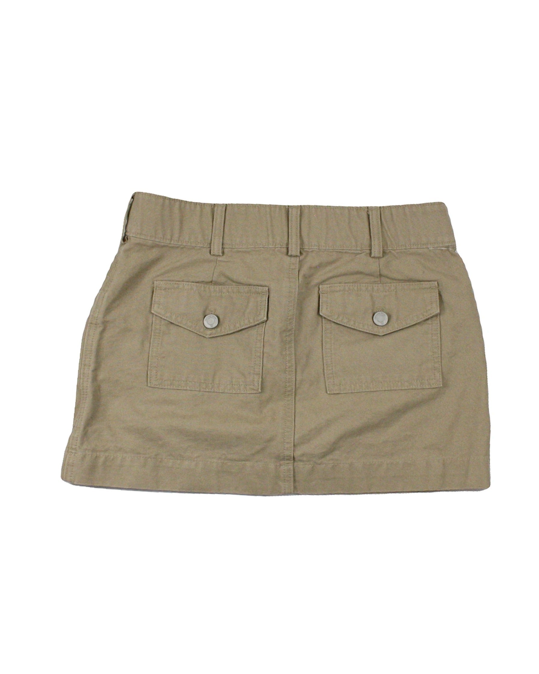 Sunday Best Women's Tan Cargo Mini Skirt with Silver Buttons – W26