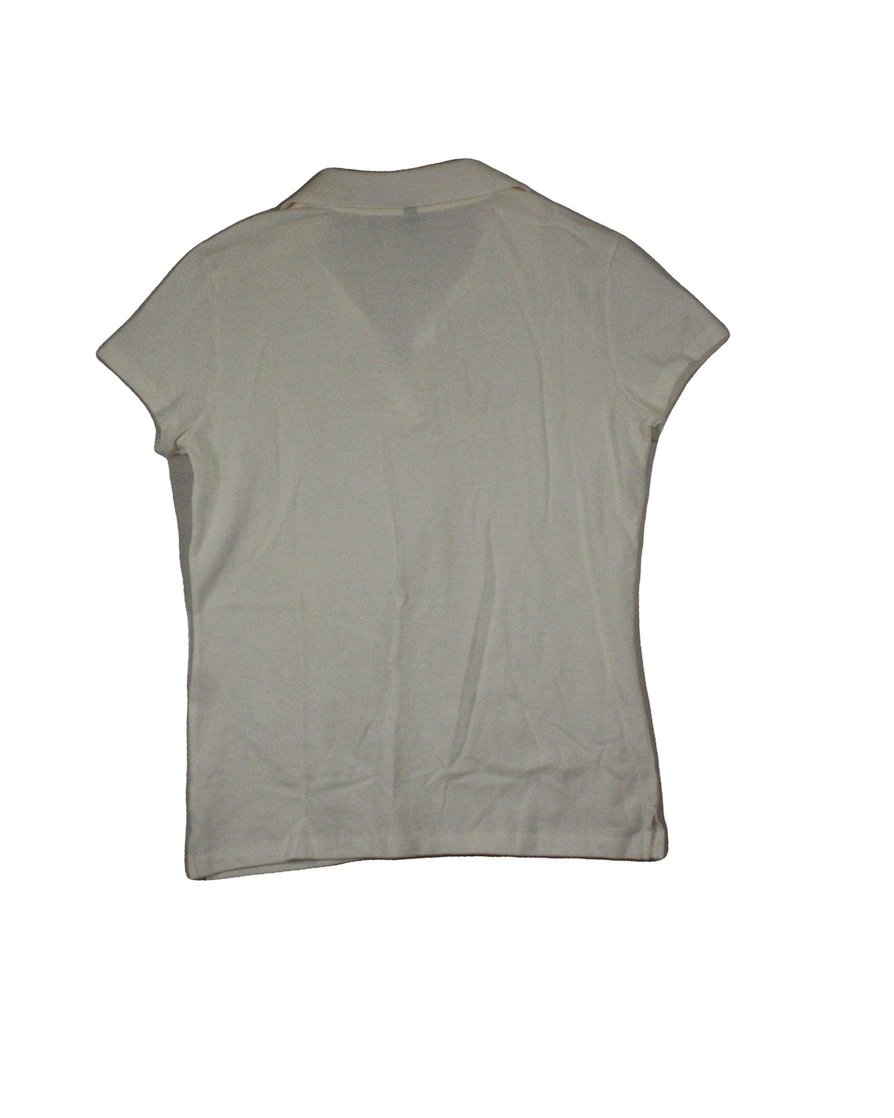 United Colors of Benetton Women's White/Pink Short Sleeve Polo Top
