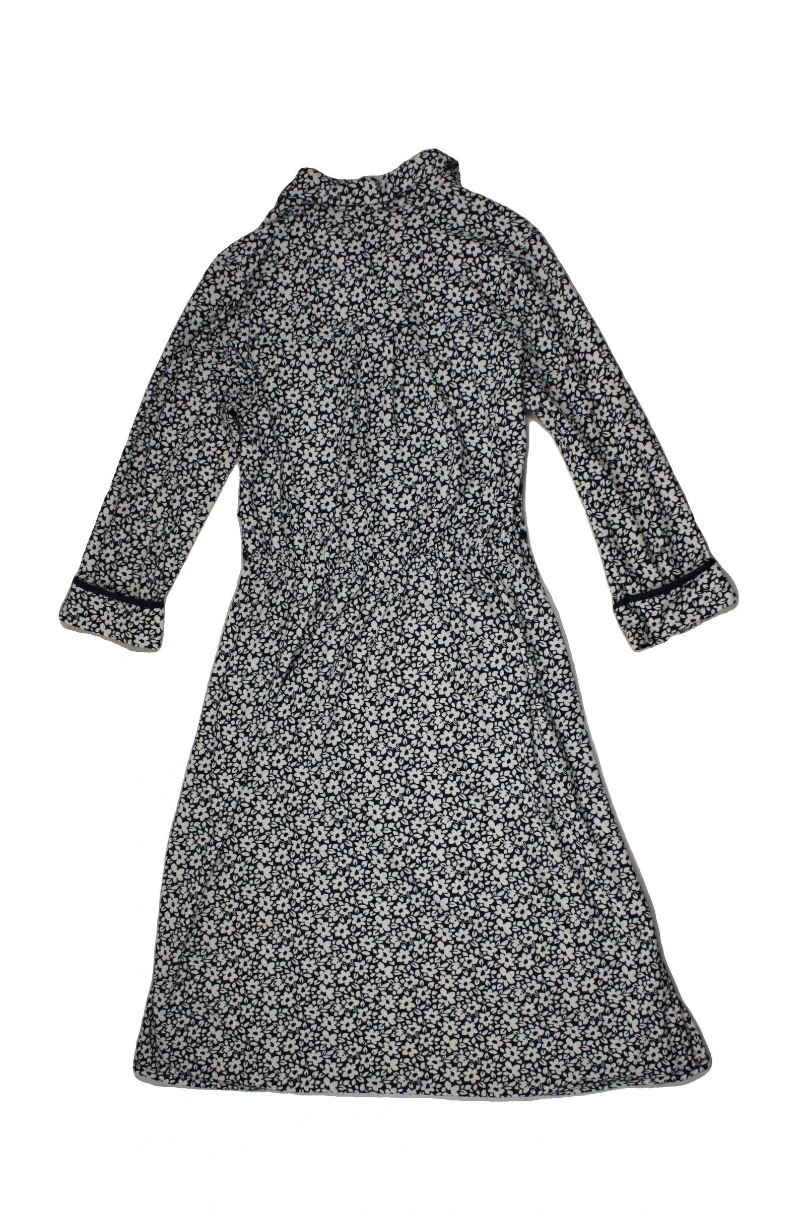 Monteau Women's Navy/White Long Sleeve Floral Mini Shirt Dress