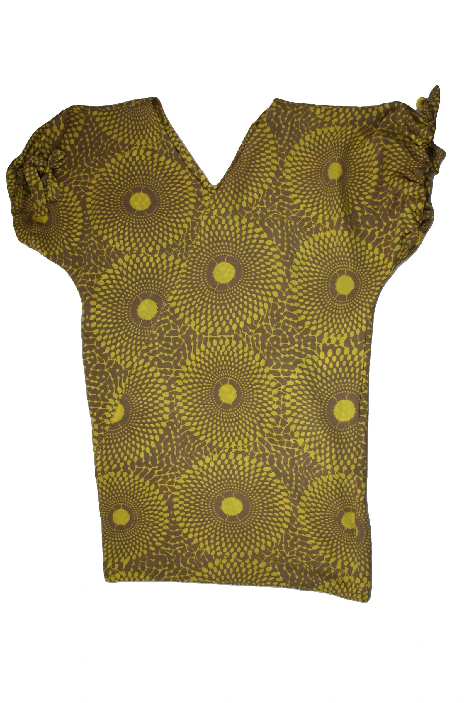 Rachel Roy Women's Taupe/Yellow Short Sleeve V-Neck Mini Dress – Size S