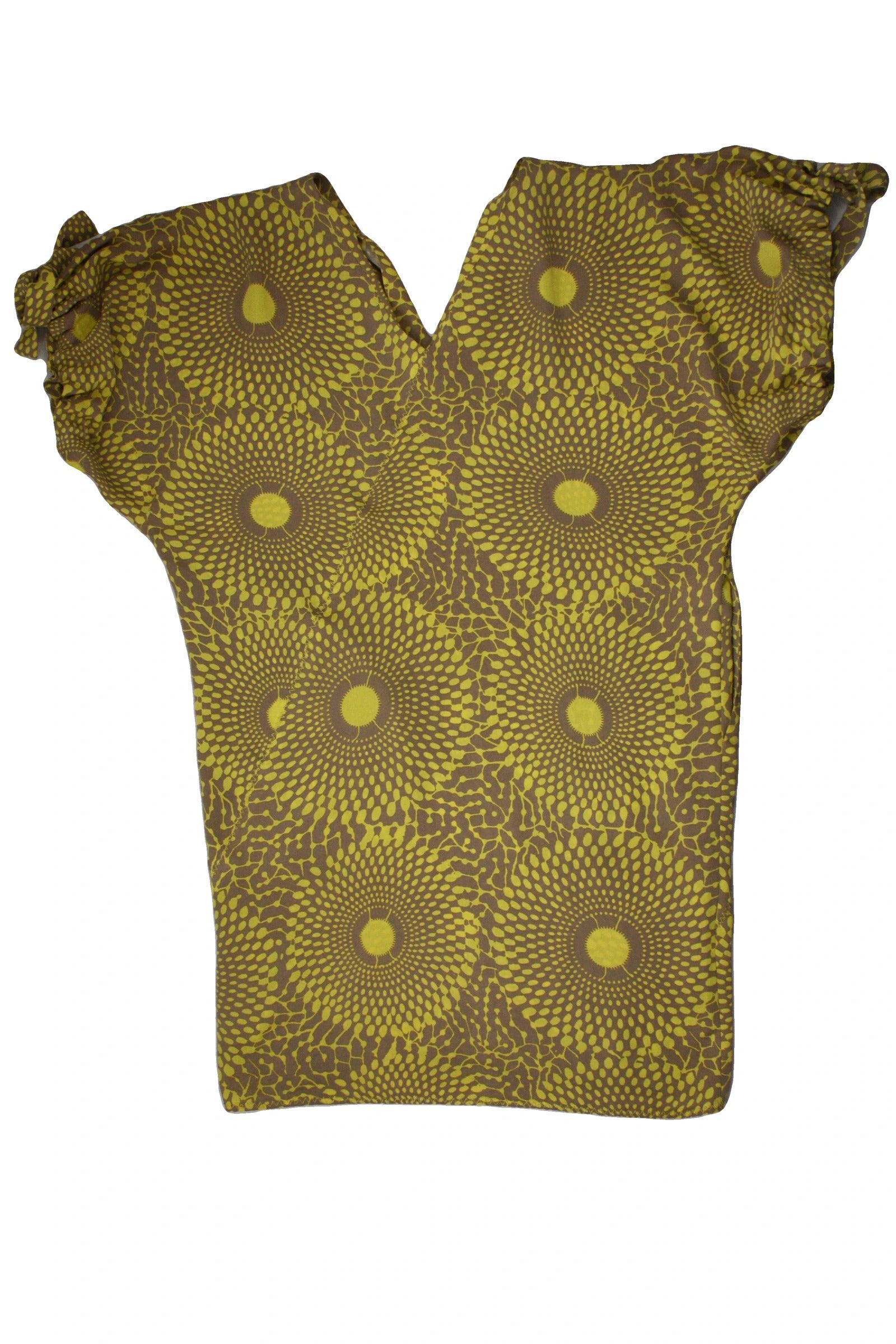 Rachel Roy Women's Taupe/Yellow Short Sleeve V-Neck Mini Dress – Size S