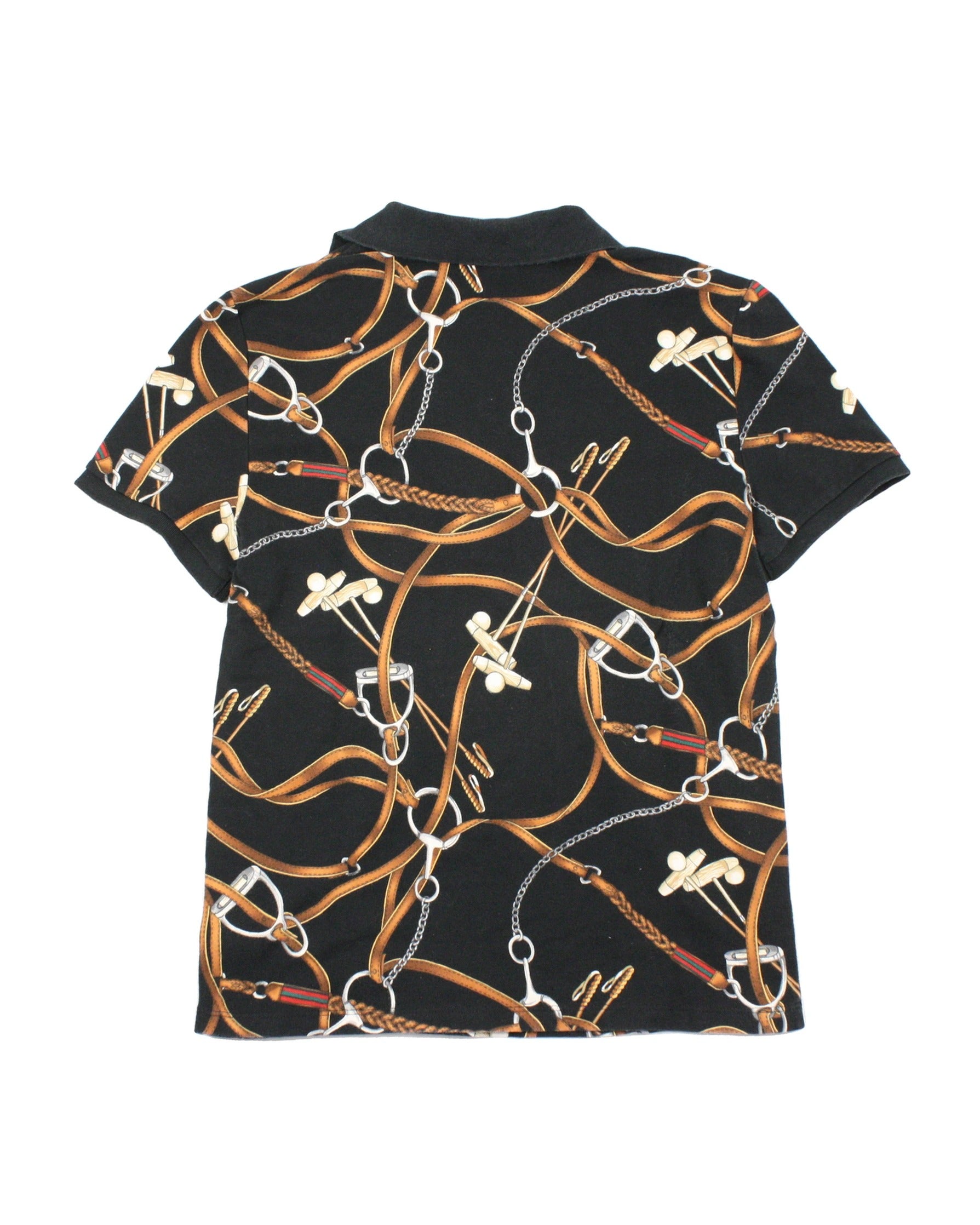 Lauren Ralph Lauren Women's Black/Brown/Grey/Red Short Sleeve Polo Top – Size S