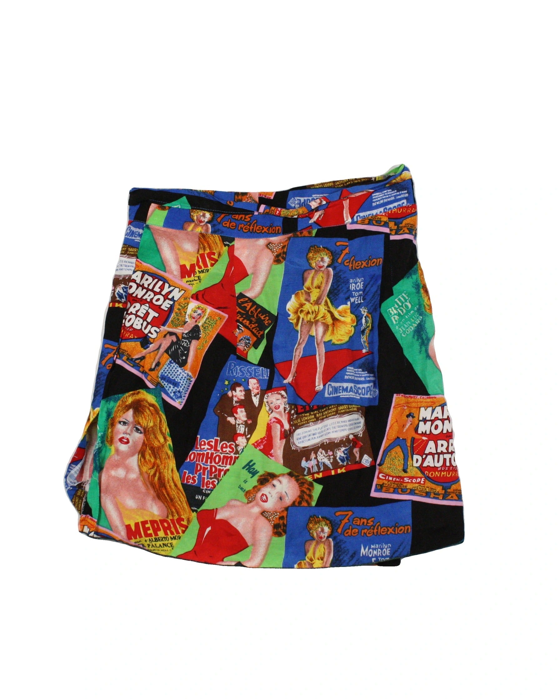No Brand Women's Black/Green/Red/Blue Handmade Mini Skirt with Marilyn Monroe Print – Waist 25