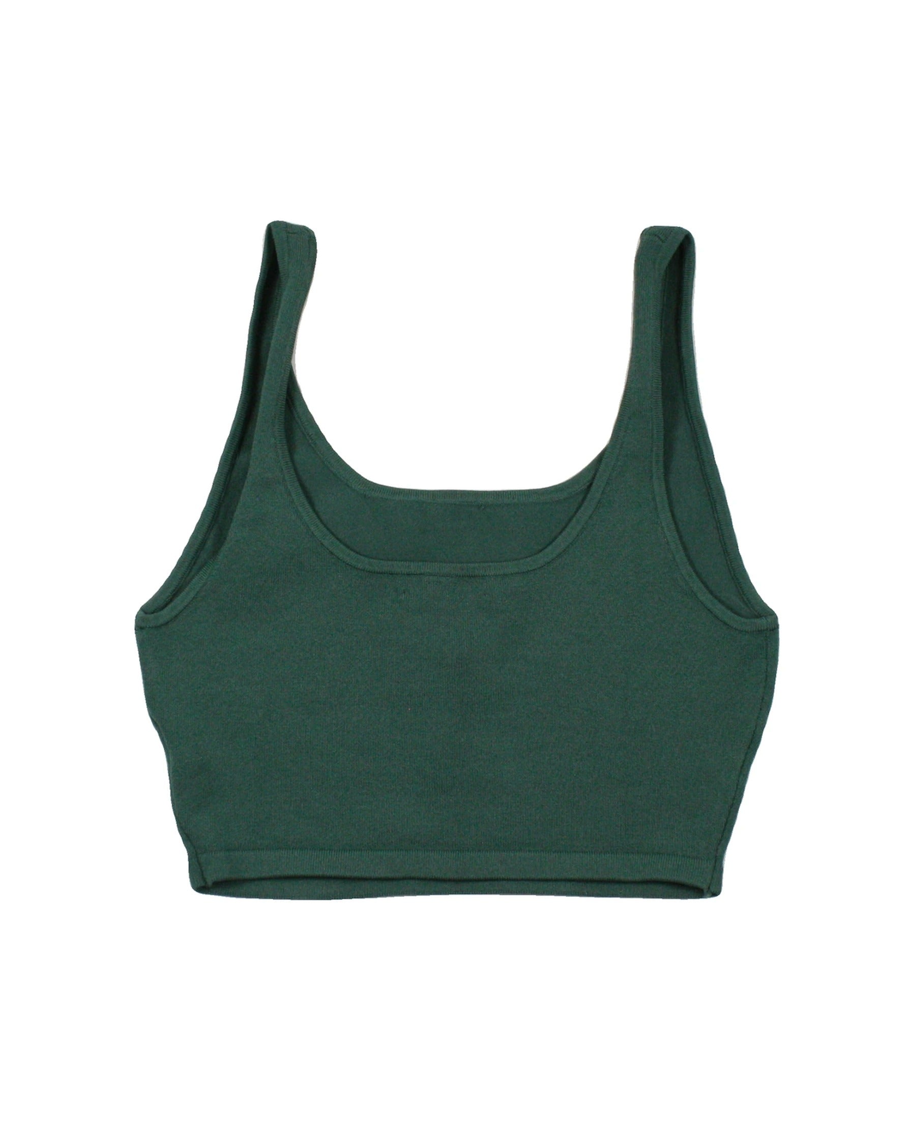 Babaton Women's Green Sleeveless Square Neck Crop Top – Size M