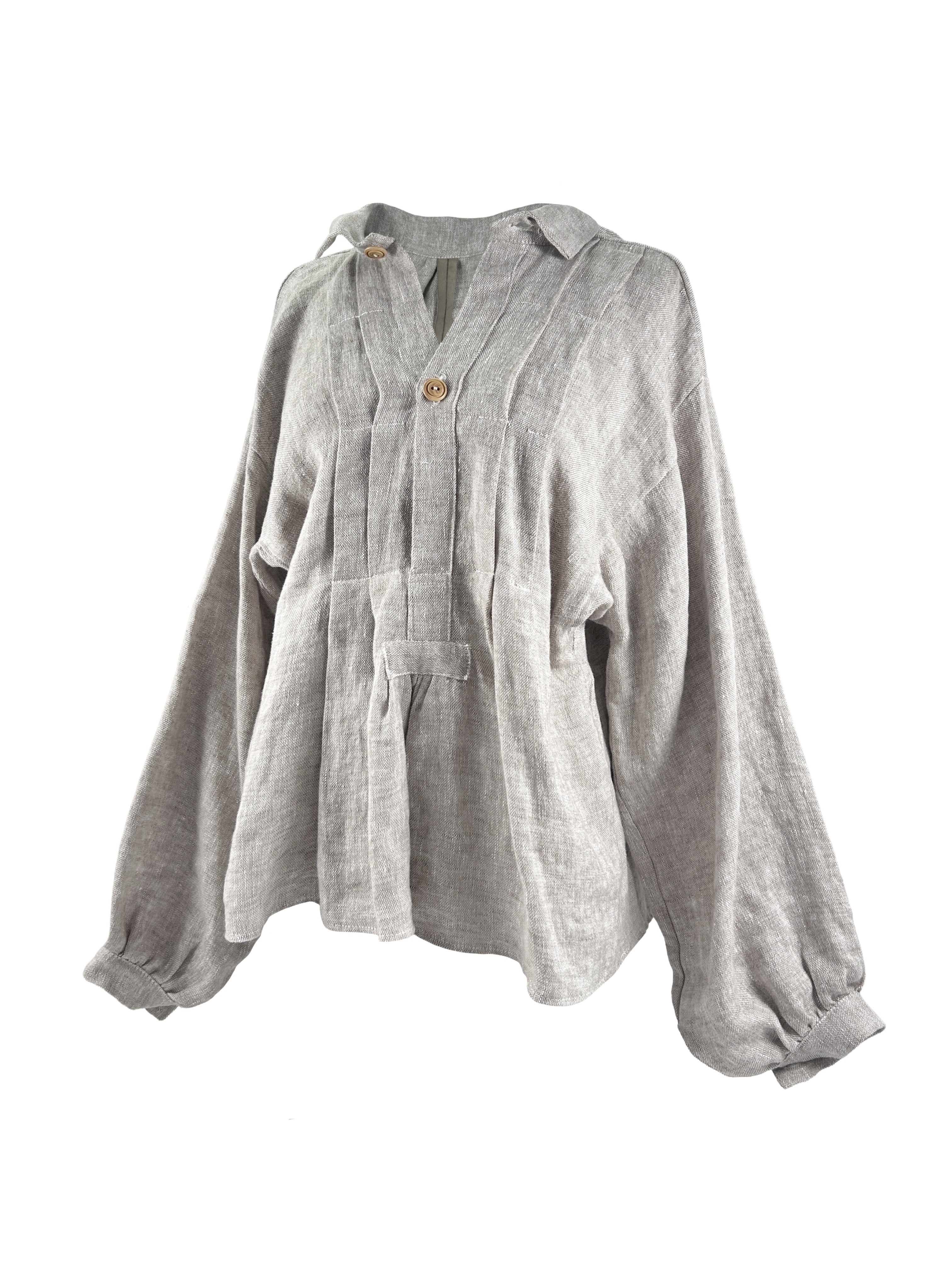 Grapadina Pleated Linen Top