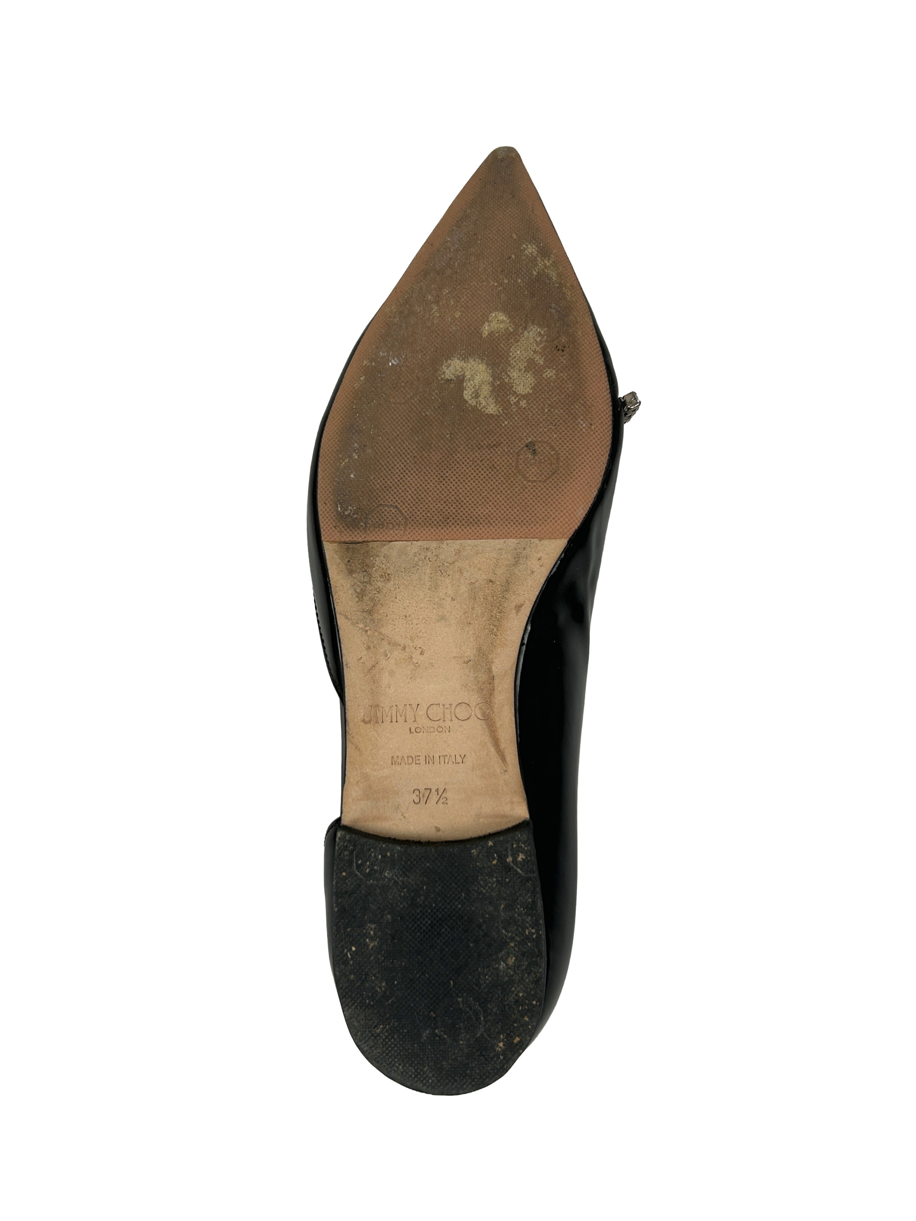 Jimmy Choo Size 37.5 Trude Crystal-Embellished Flats