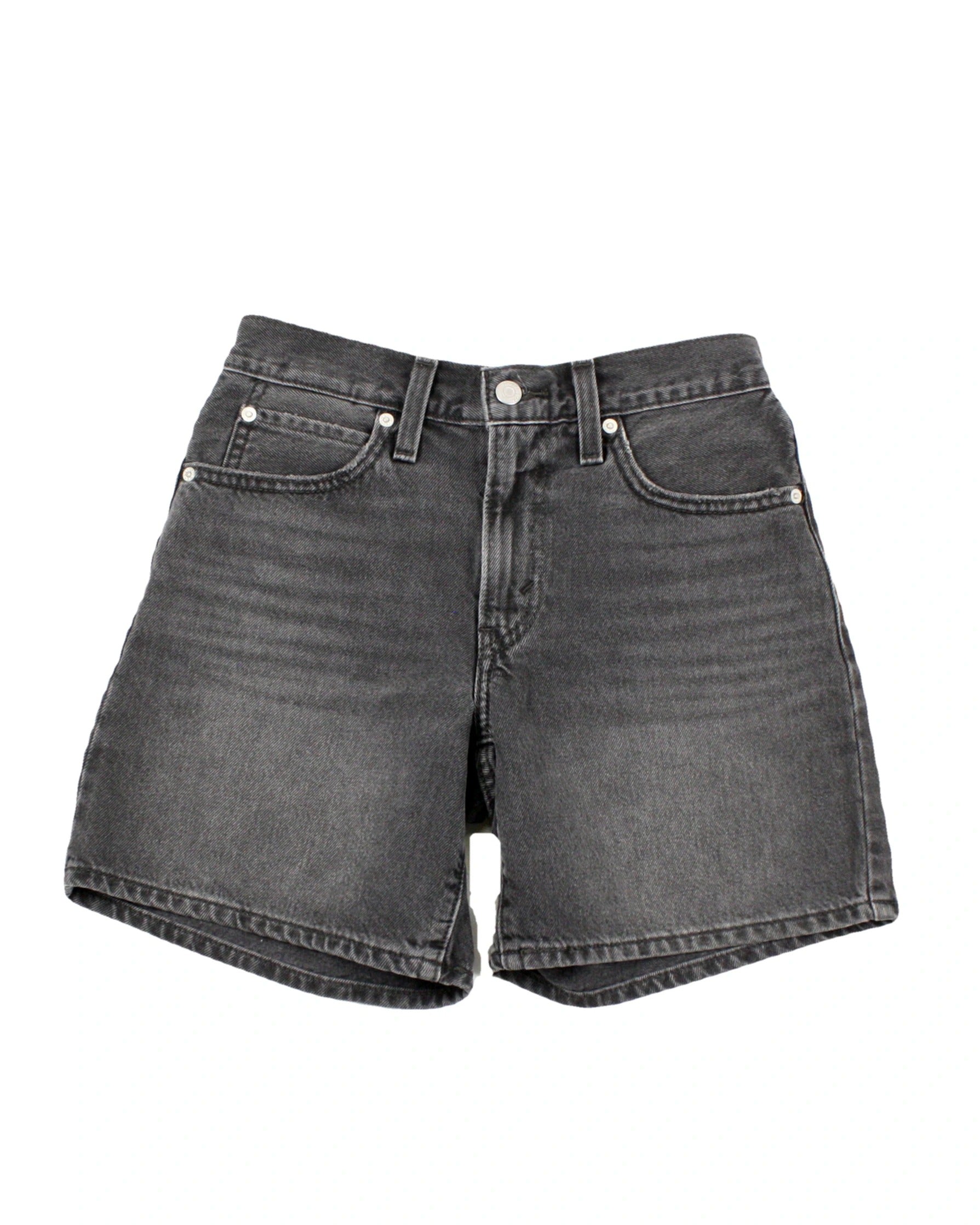Levi's Women's Black Grey Wash 94 Baggy Cotton Shorts with High Waist – W25