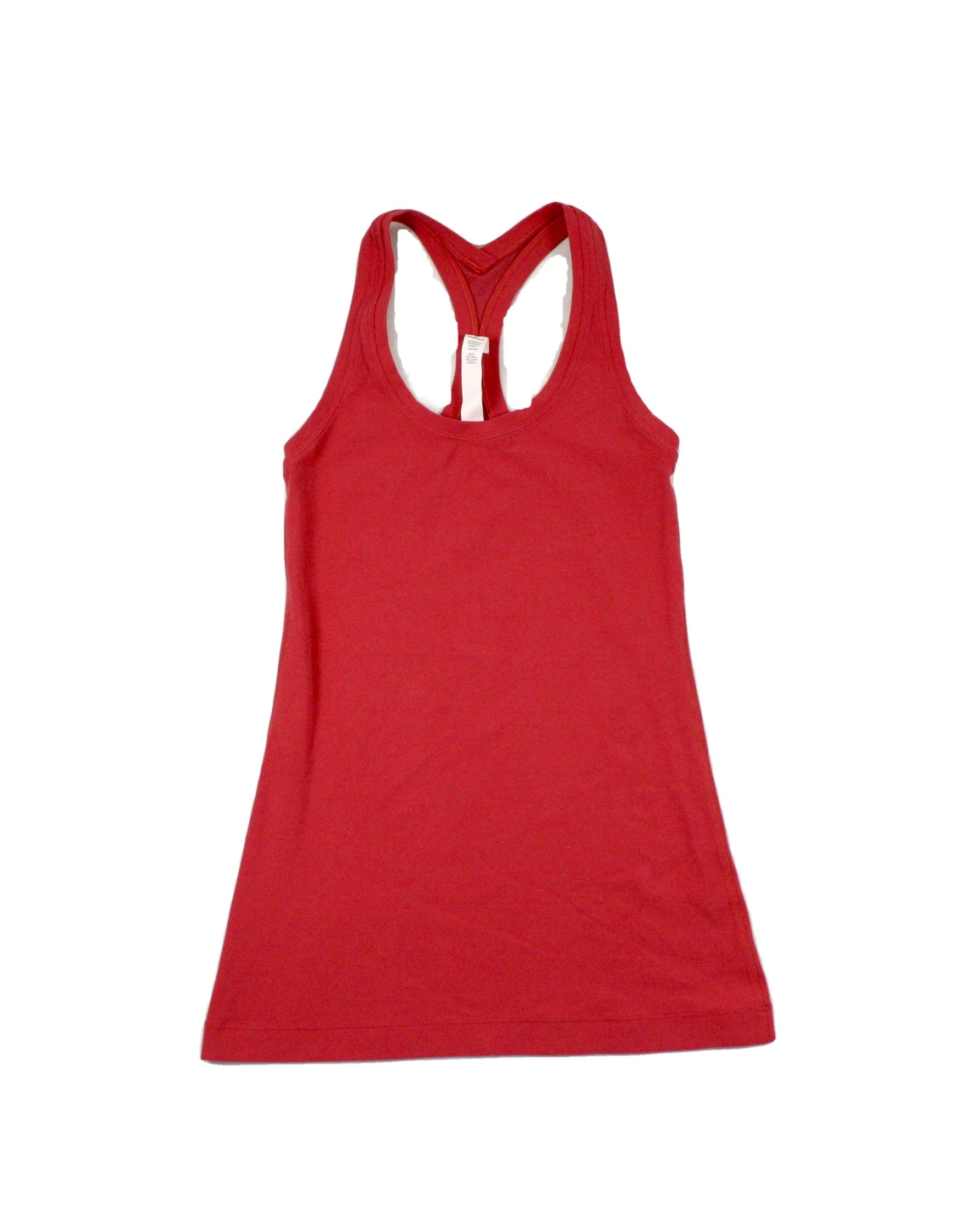 Lululemon Women's Dark Pink Racerback Tank with Stretch Fit and Logo – Size 2