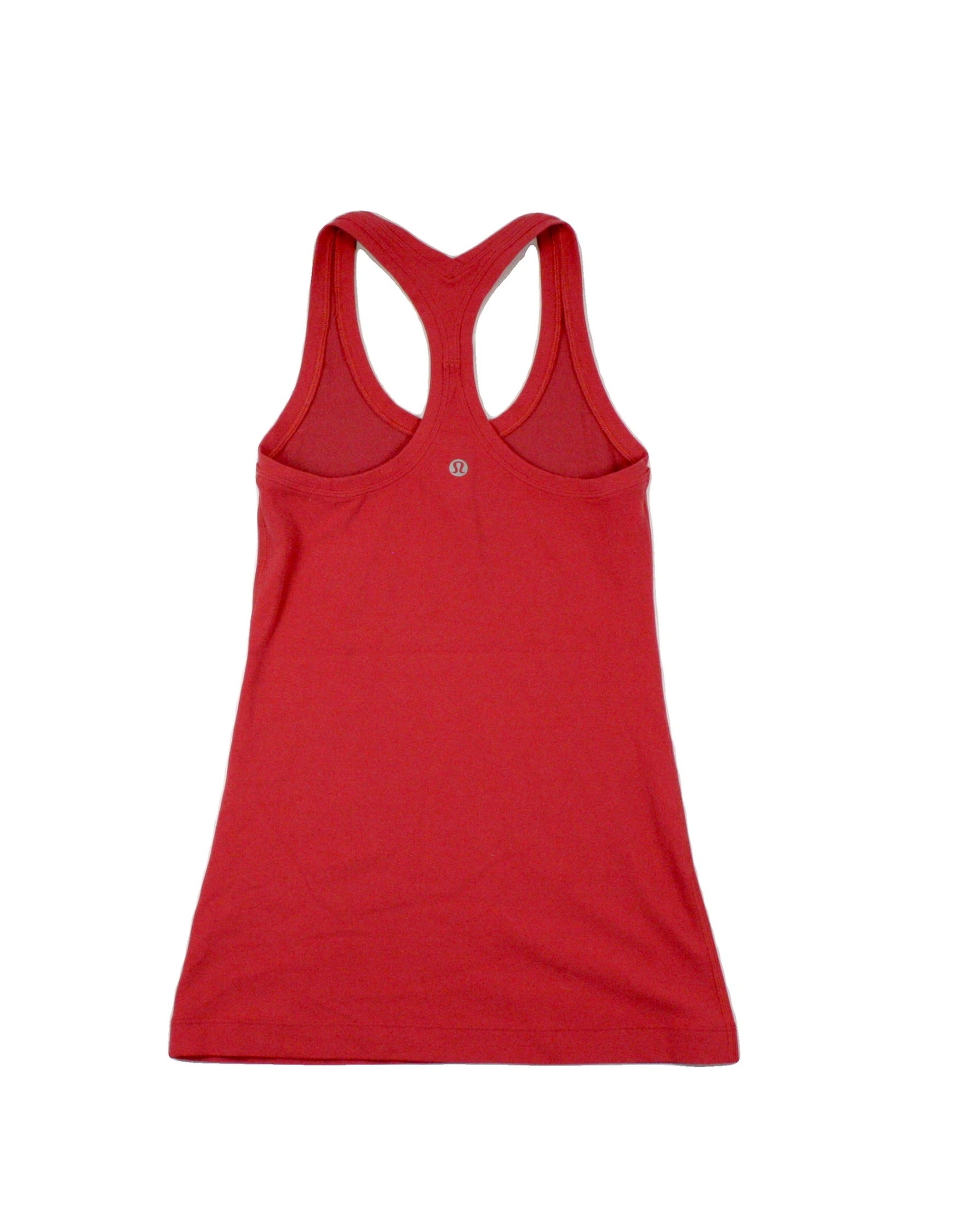 Lululemon Women's Dark Pink Racerback Tank with Stretch Fit and Logo – Size 2