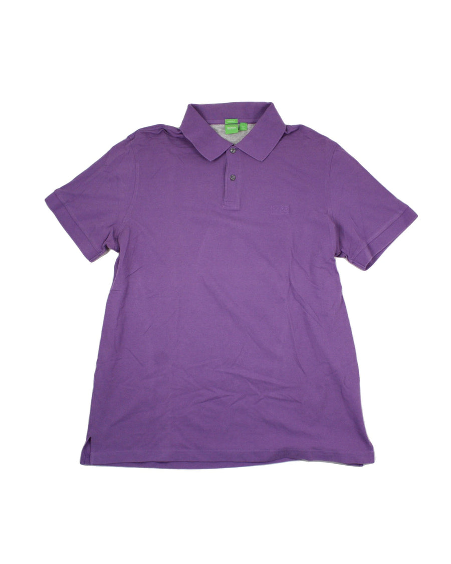 Hugo Boss Designer Men's Purple Short Sleeve Polo with Embroidered Logo – Size OP