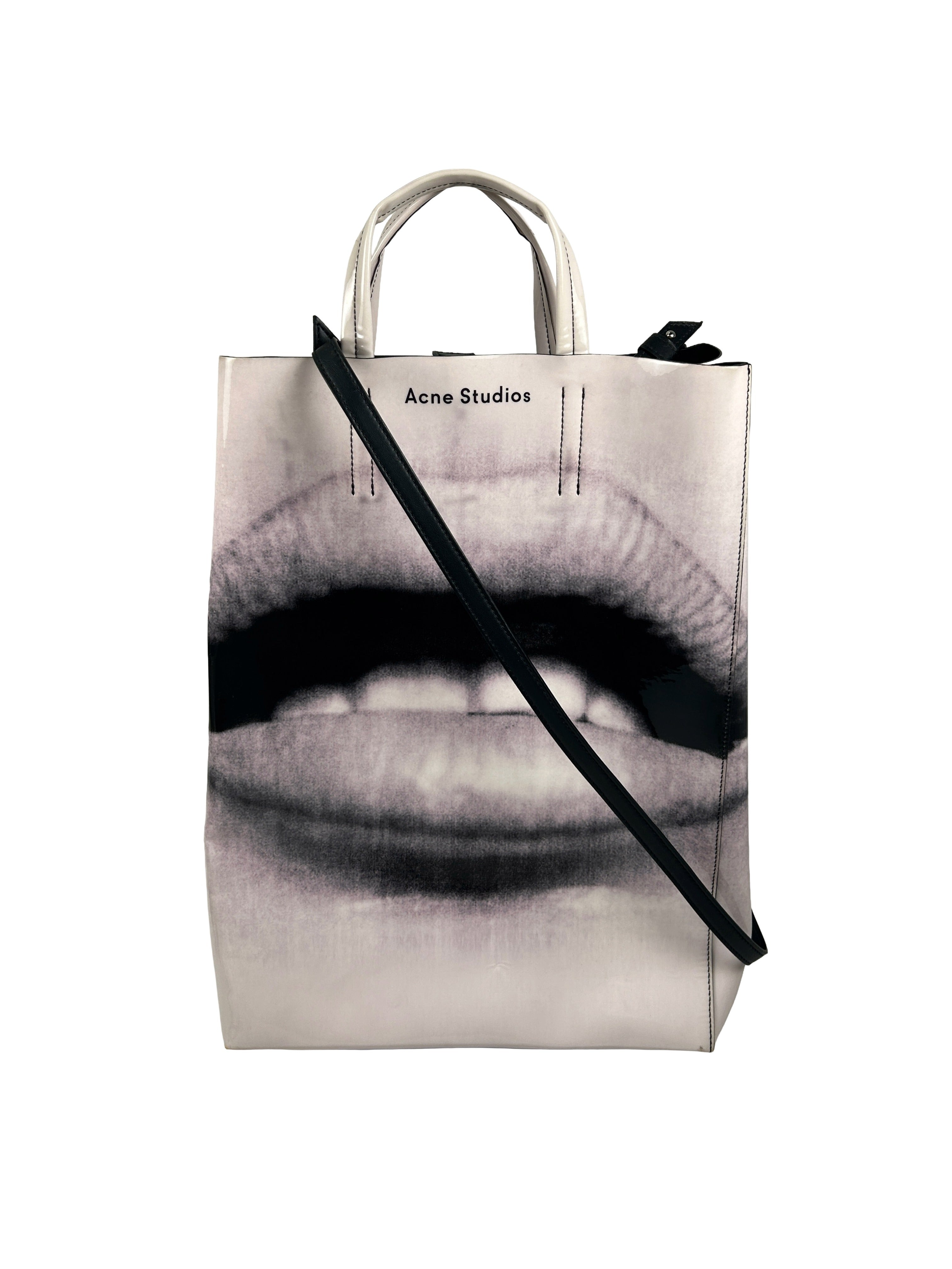 Acne Studios Baker Lips Print Patent Tote Bag