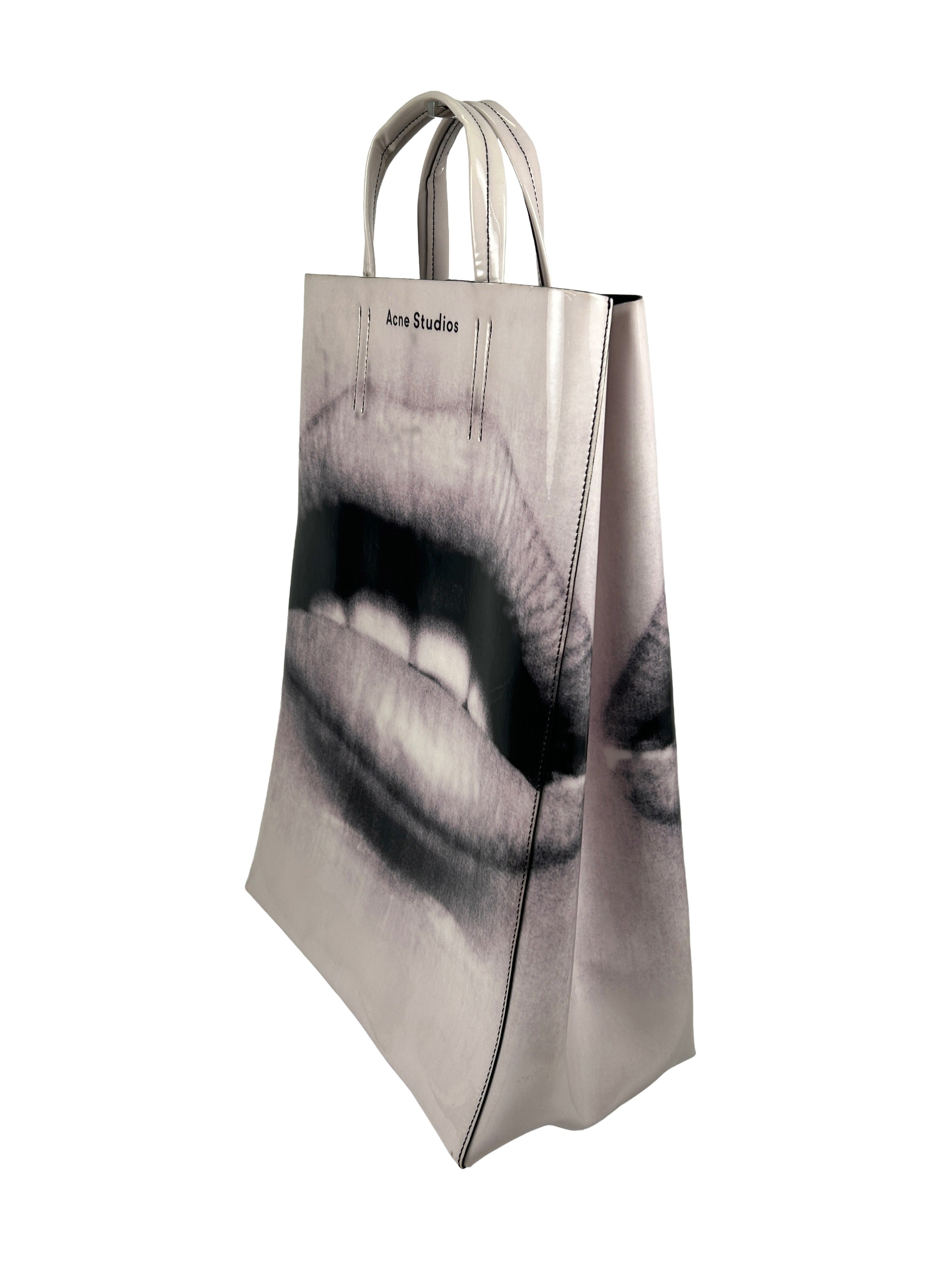 Acne Studios Baker Lips Print Patent Tote Bag