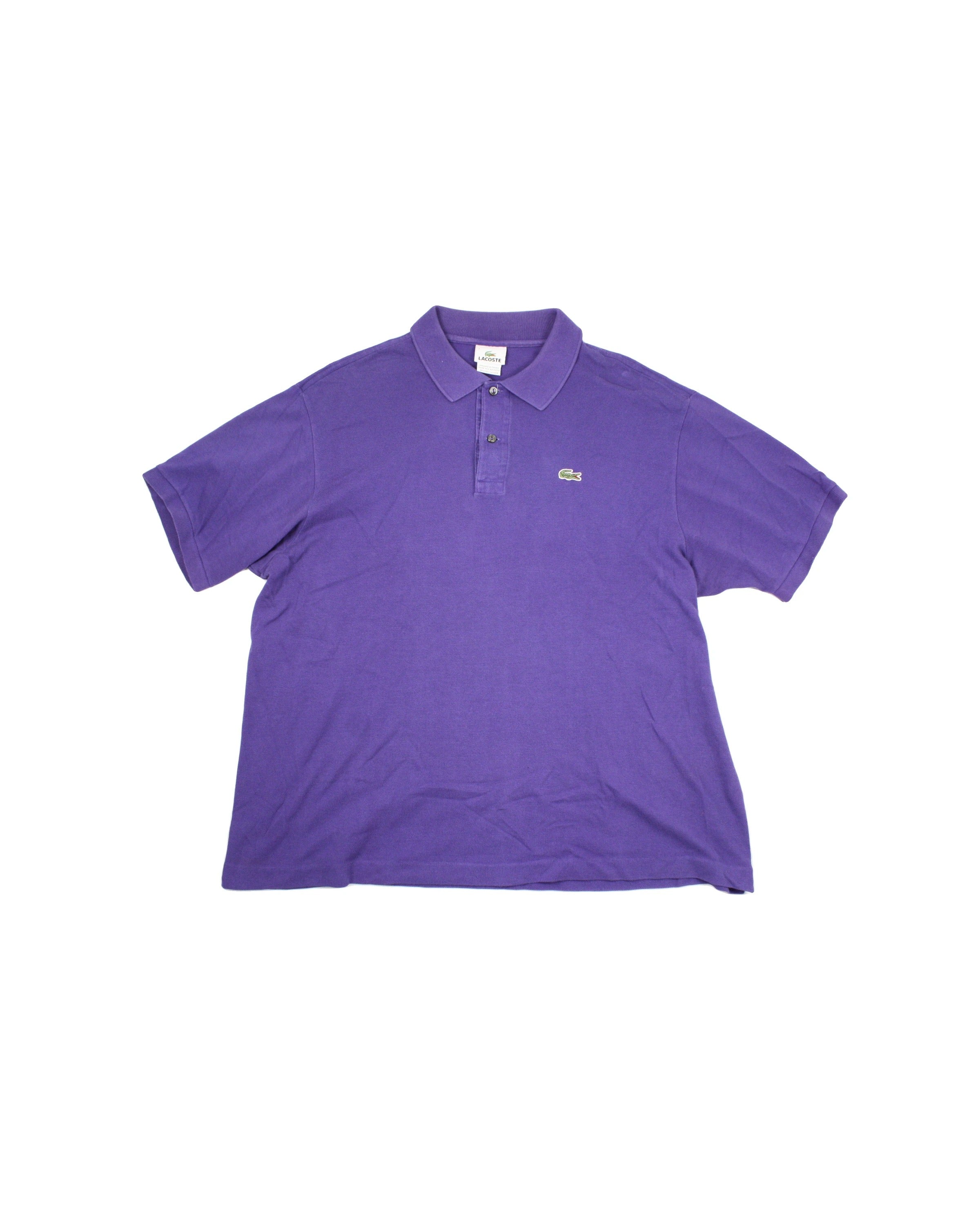 Lacoste Men's Purple Textured Short Sleeve Polo with Front Logo – Size OP