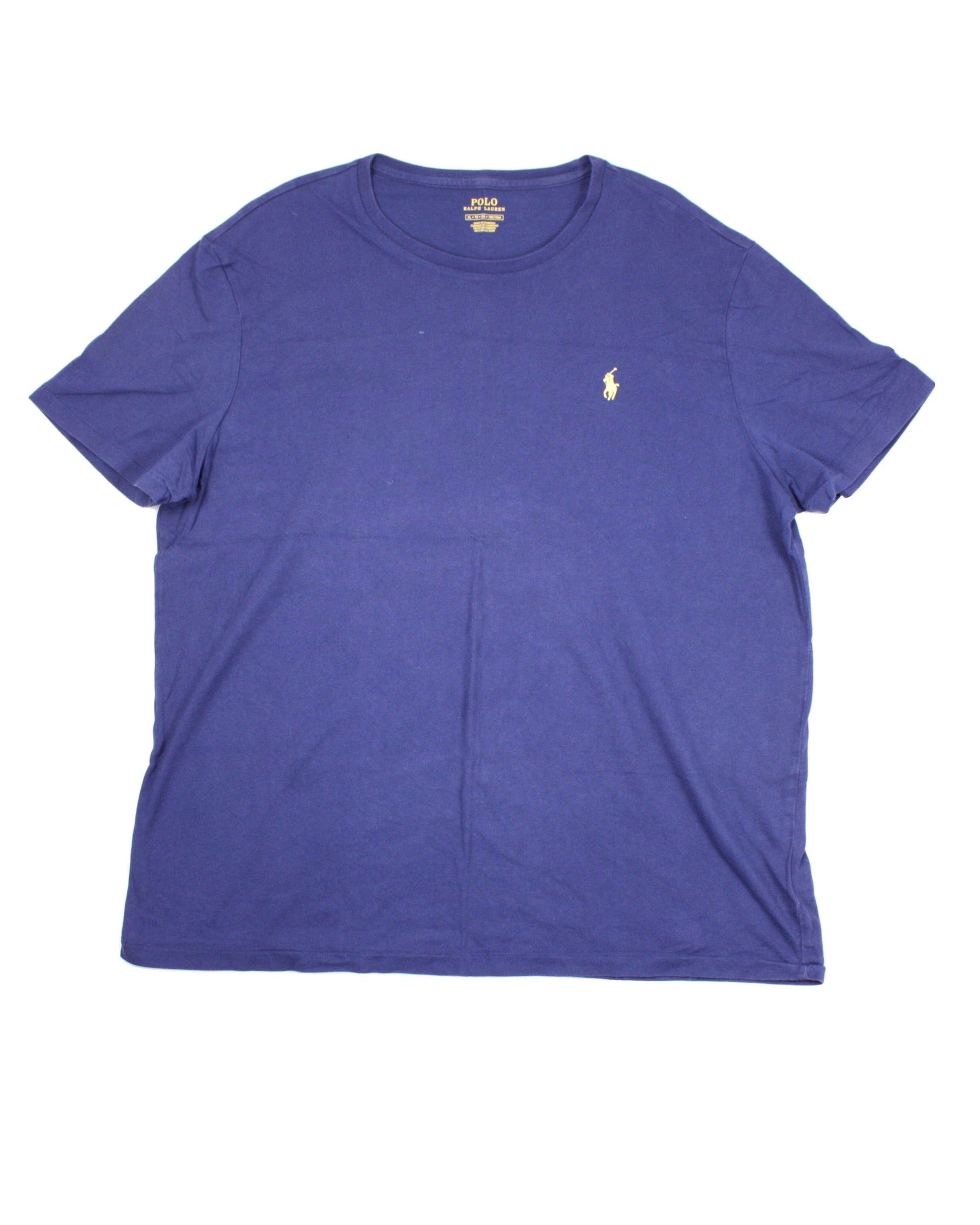 Polo Ralph Lauren Men's Navy/Yellow Short Sleeve Tee with Embroidered Logo – Size XL