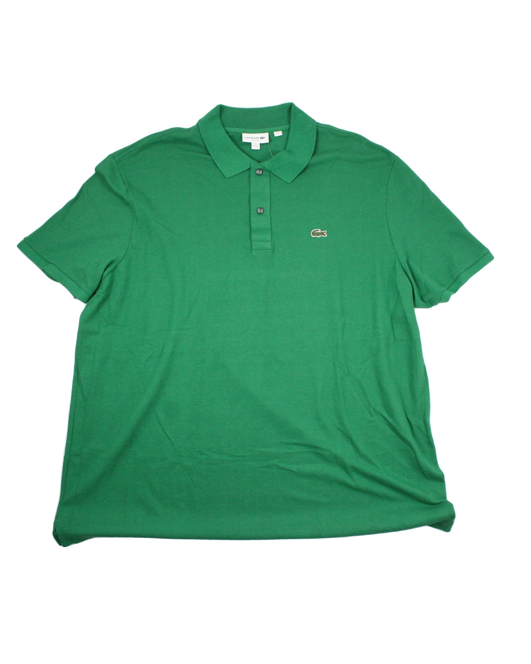 Lacoste Men's Green Short Sleeve Polo with Croc Logo – Size OP