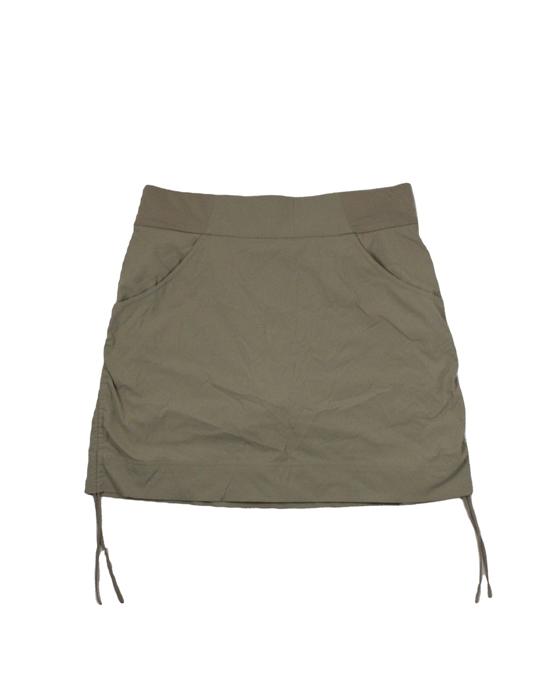Columbia Women's Tan Mini Skirt with Stretch Waistband and Drawstrings – Waist 26