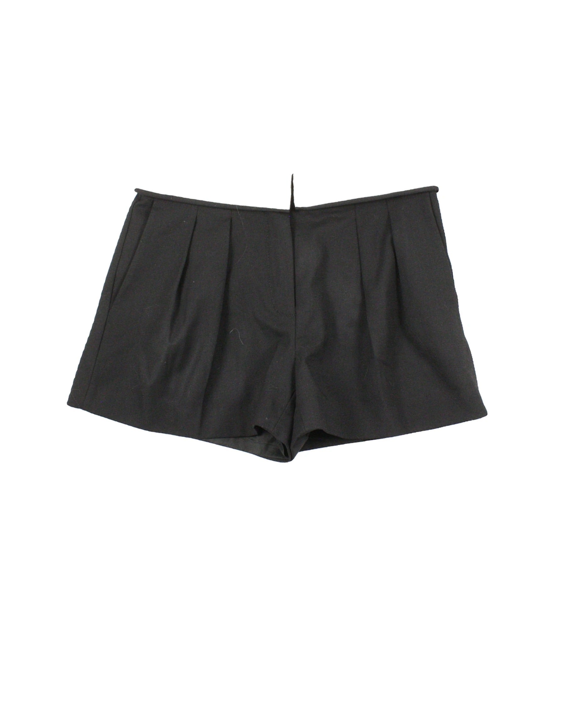 Babaton Women's Pleated Mini Shorts with Folded Waist – Waist 27