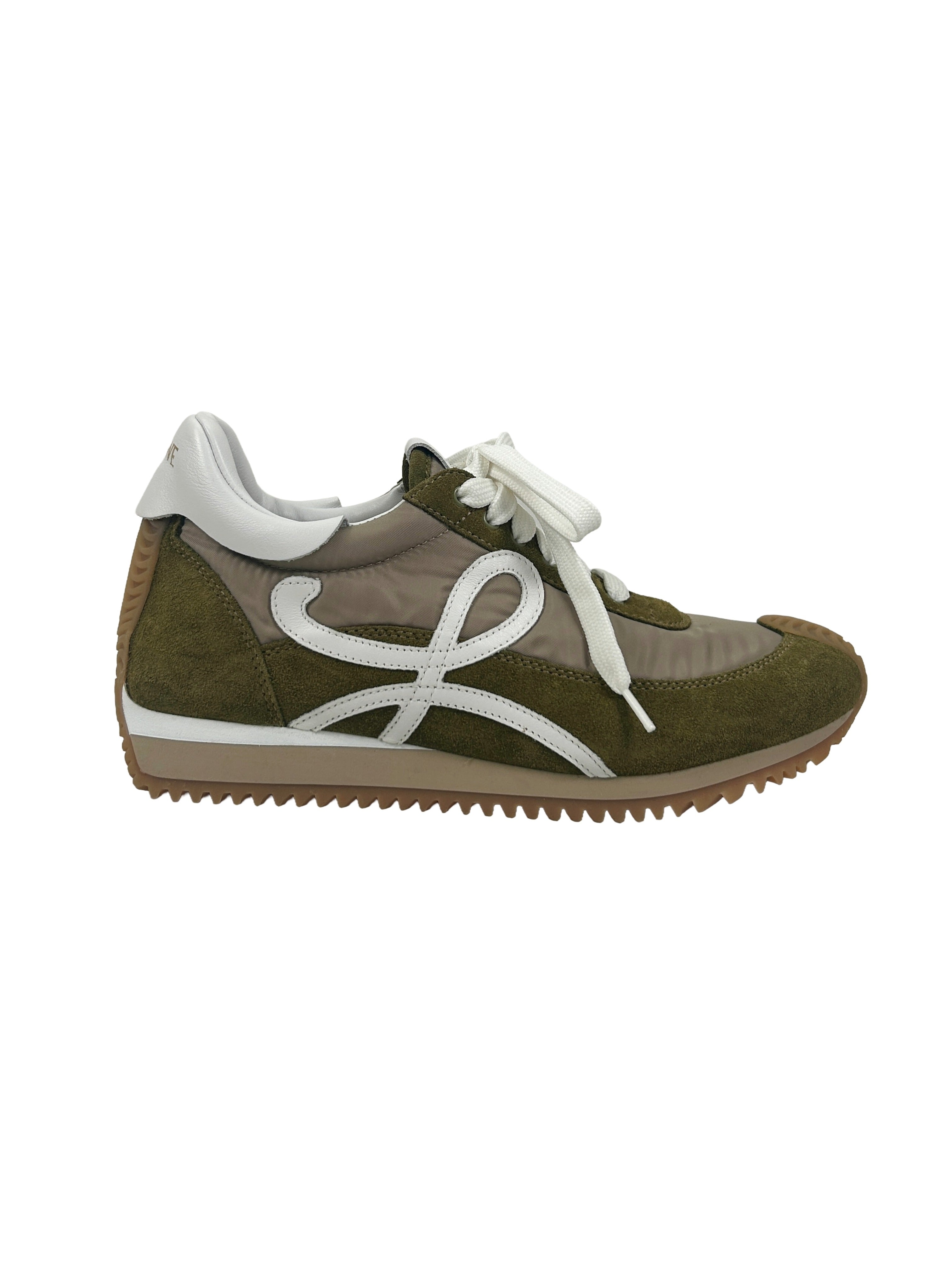 Loewe Size 38 Olive Green Flow Runner Sneakers
