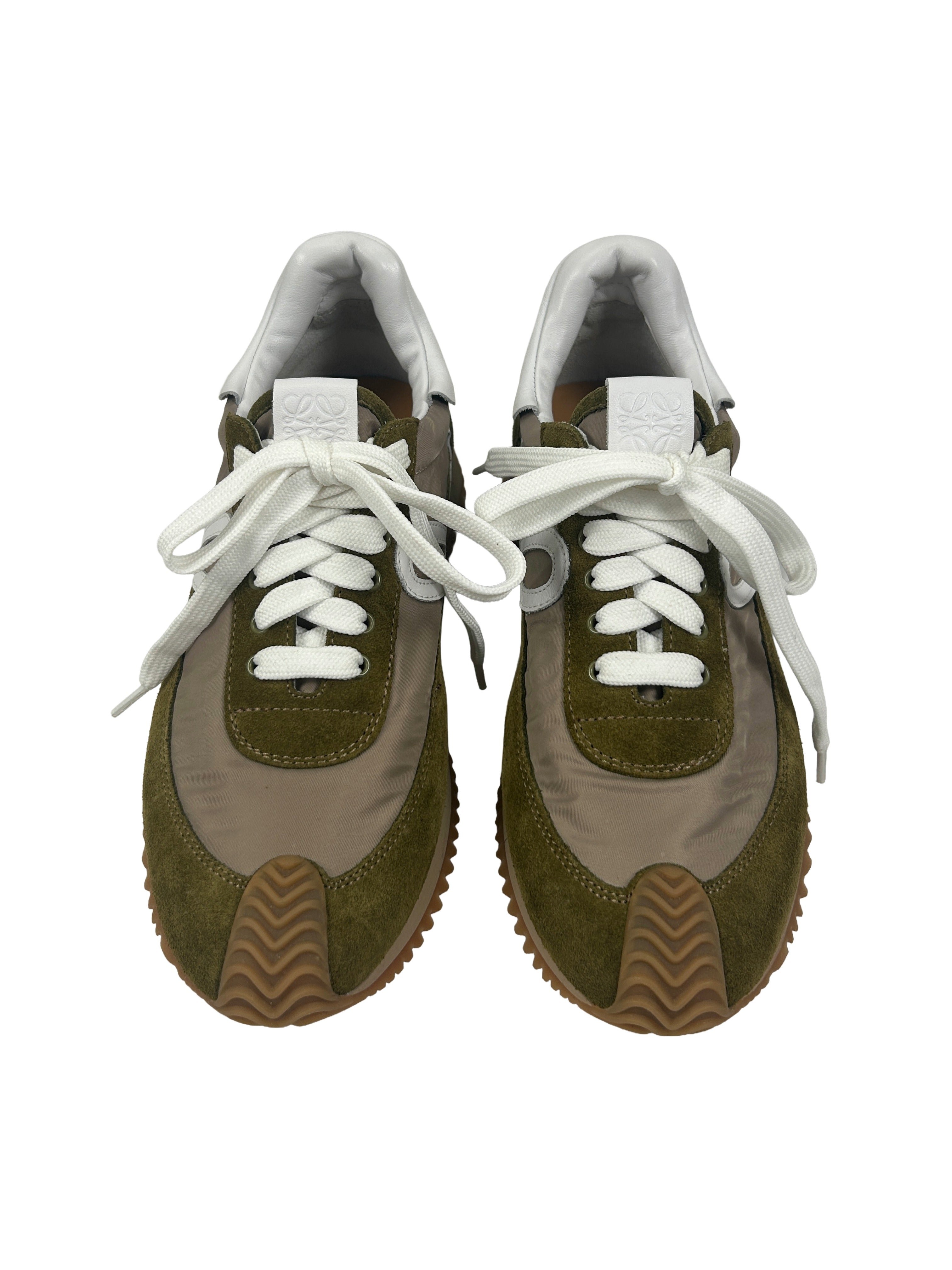 Loewe Size 38 Olive Green Flow Runner Sneakers