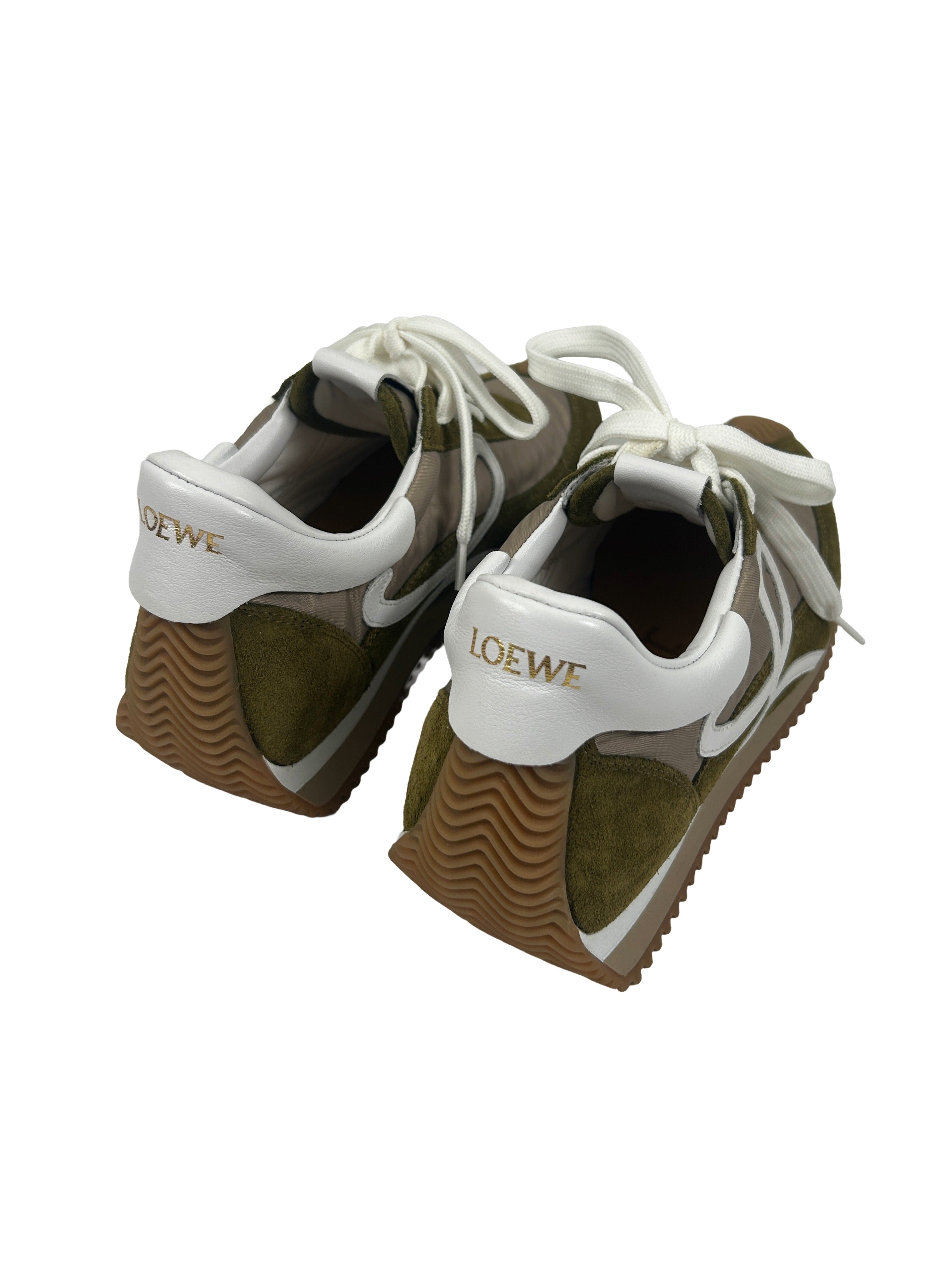 Loewe Size 38 Olive Green Flow Runner Sneakers