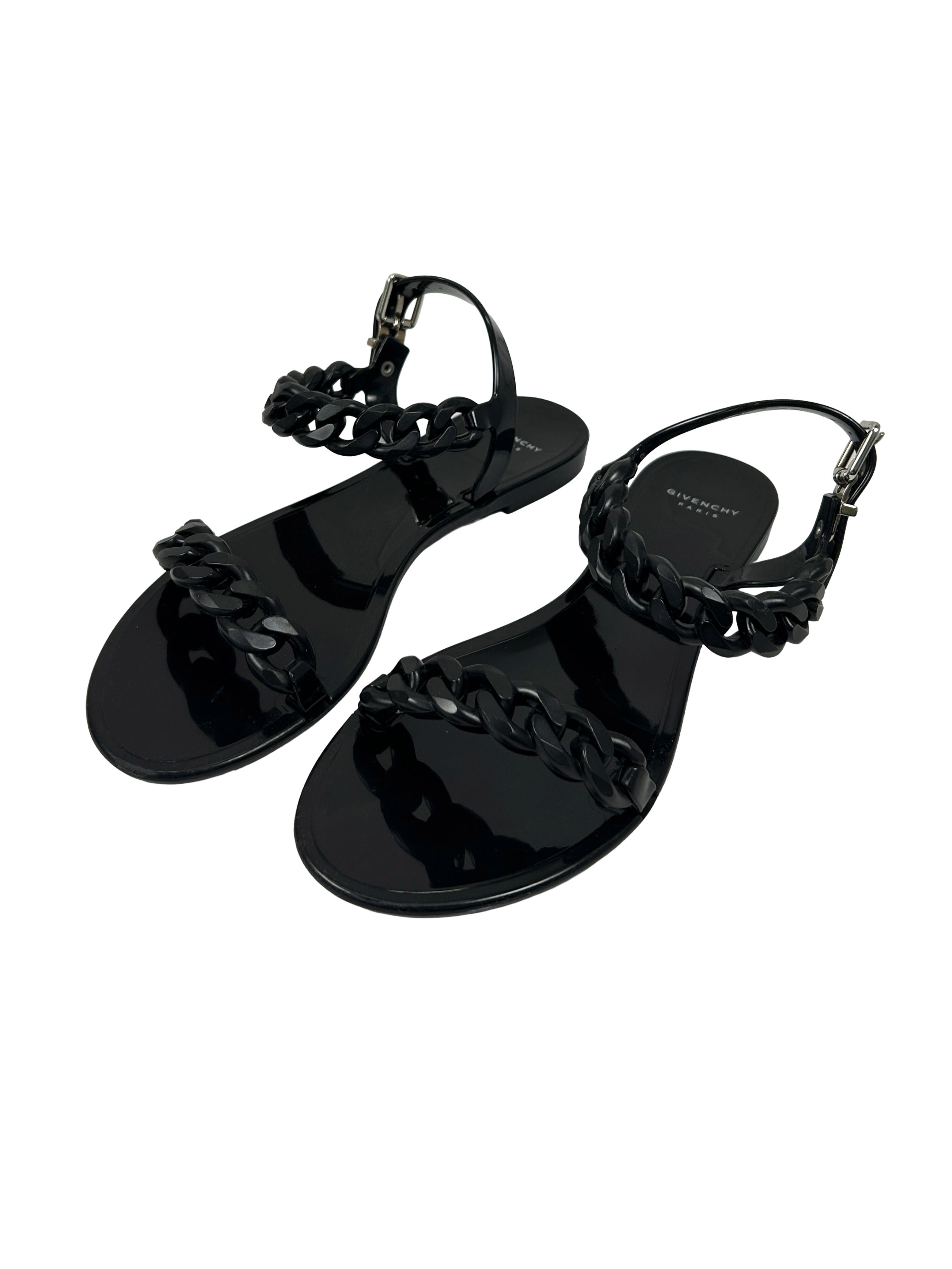 Givenchy Size 38 Chain-Link Jelly Sandals