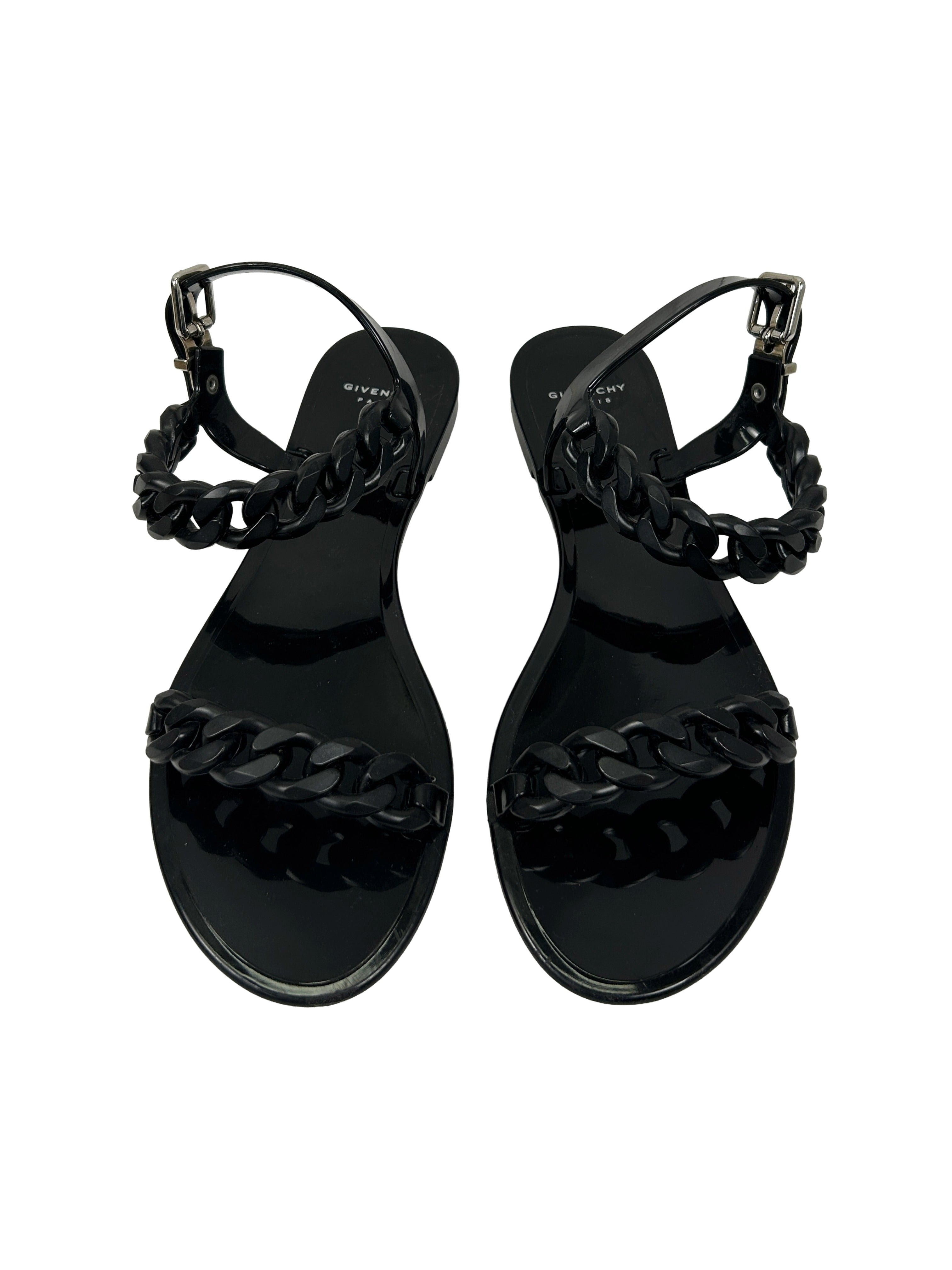 Givenchy Size 38 Chain-Link Jelly Sandals