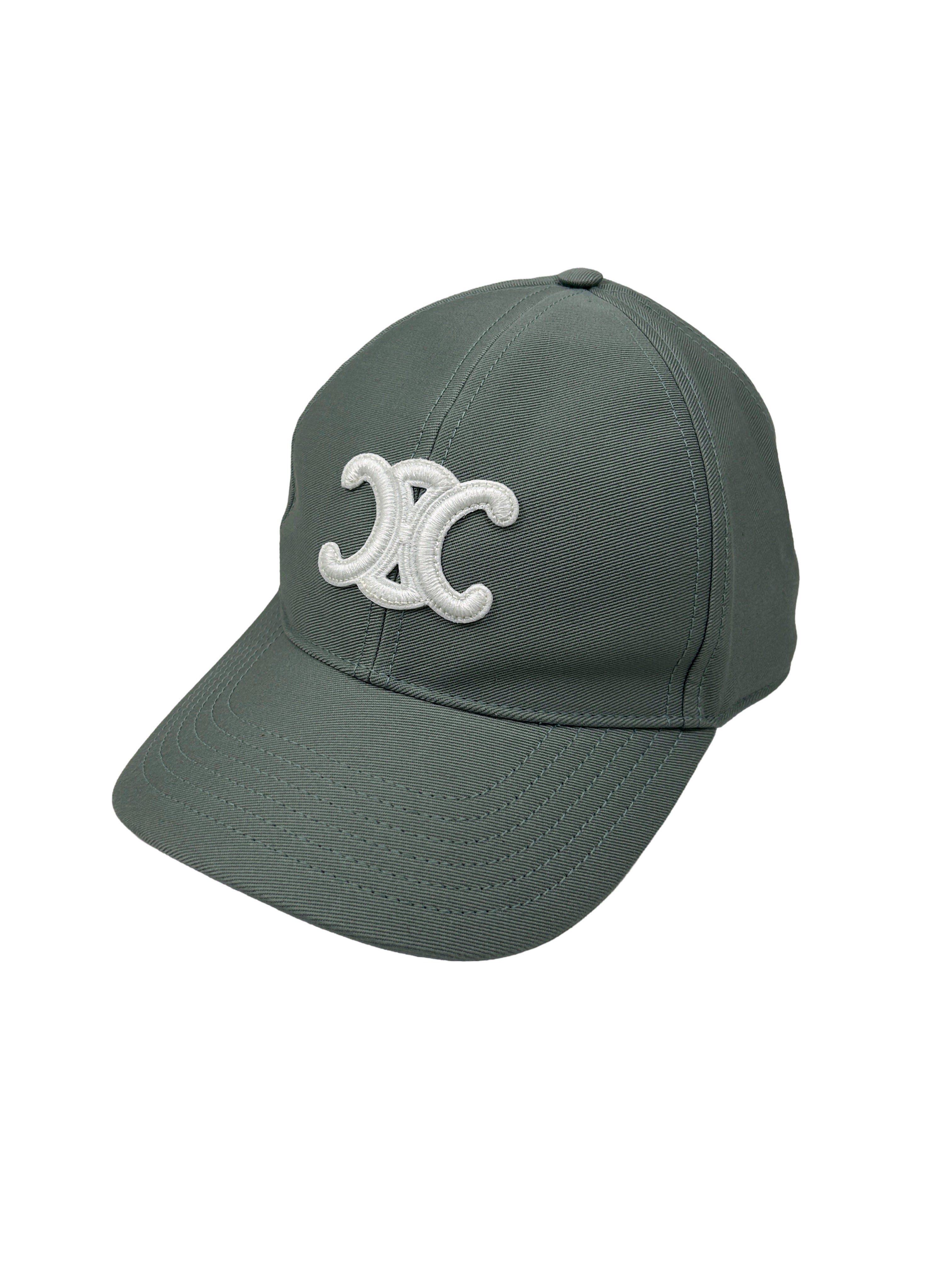 Celine Size L Triomphe Baseball Cap in Washed Cotton