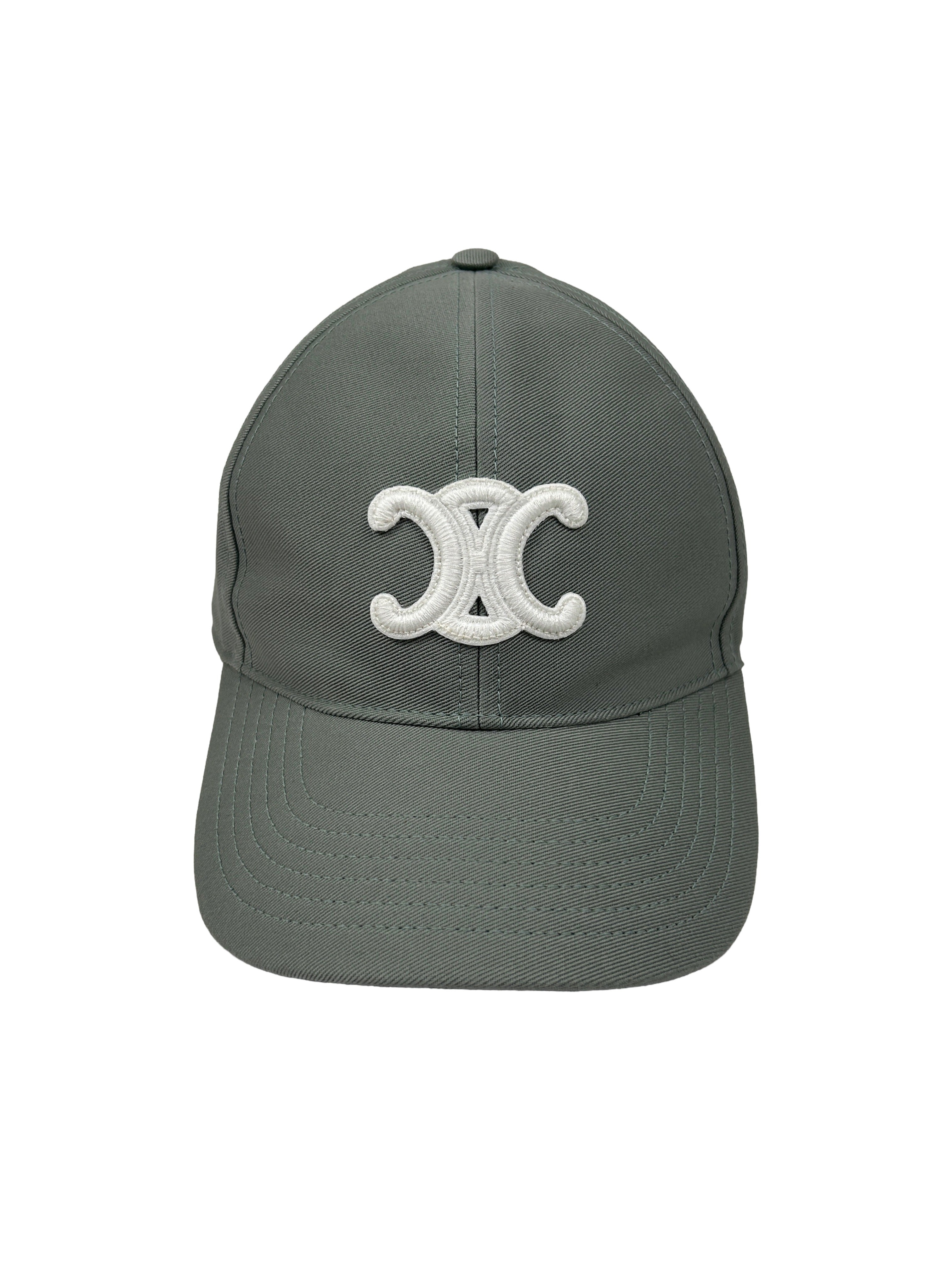 Celine Size L Triomphe Baseball Cap in Washed Cotton