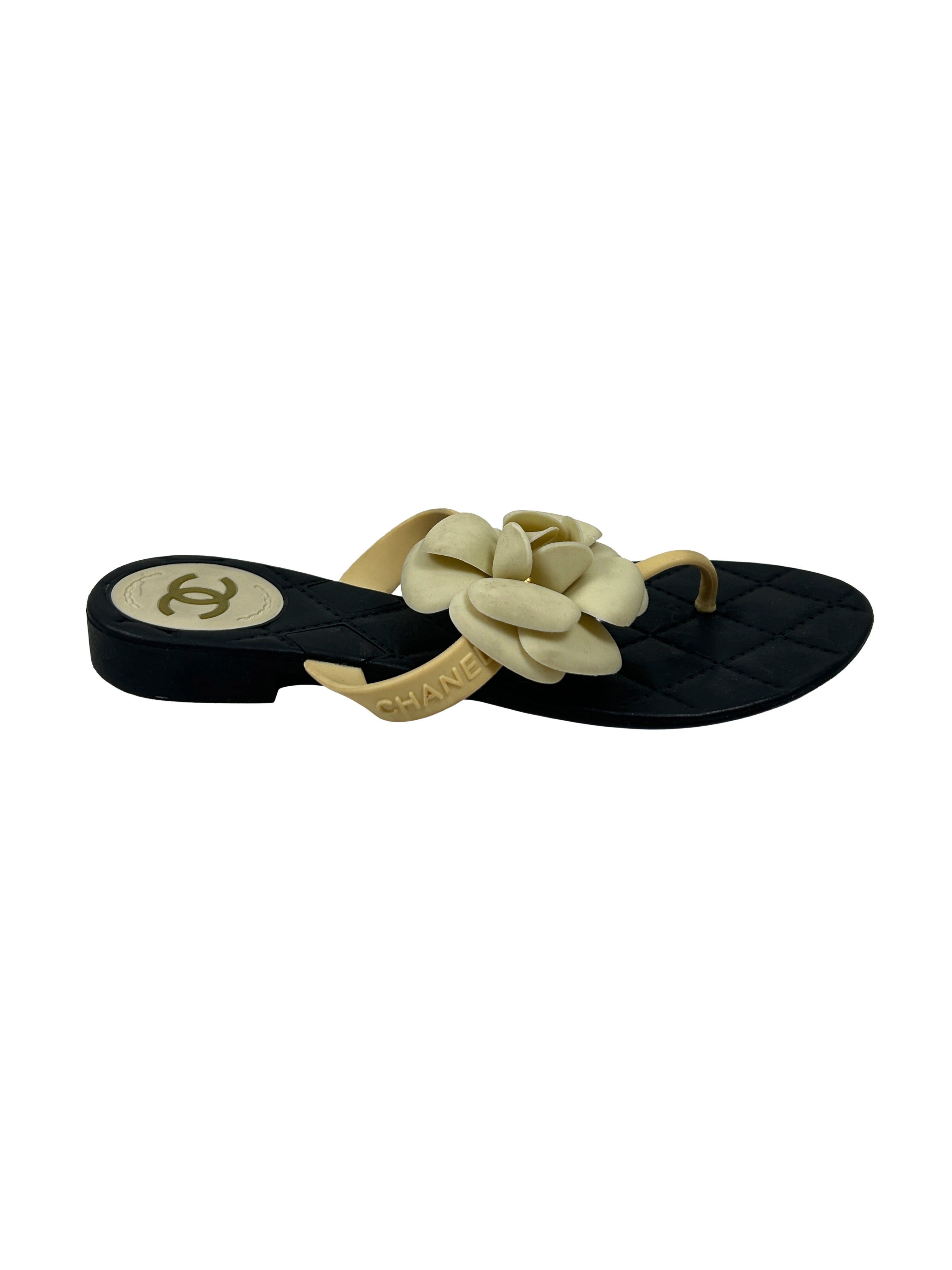 Chanel Size 36 Camellia Jelly Sandals