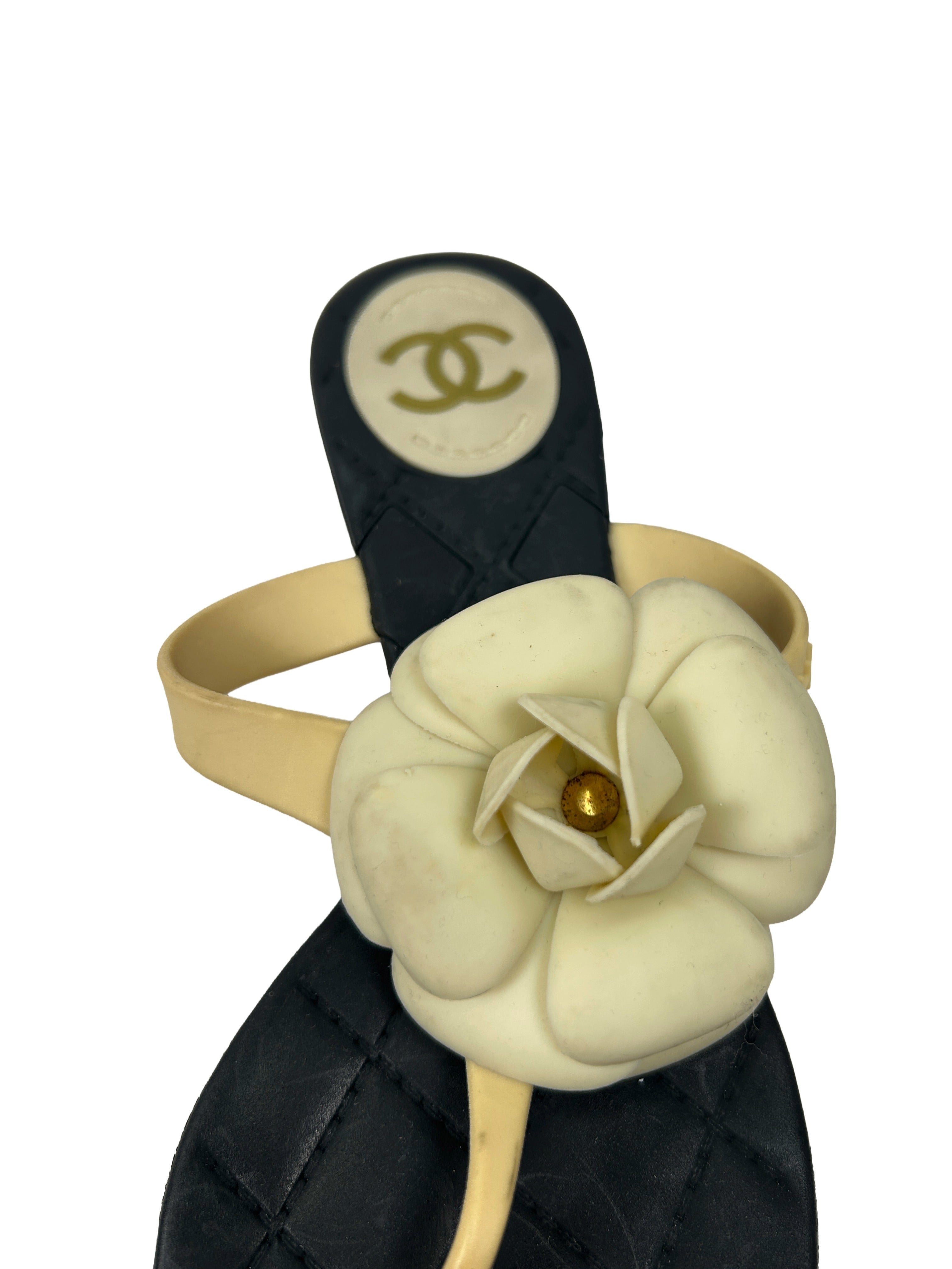 Chanel Size 36 Camellia Jelly Sandals