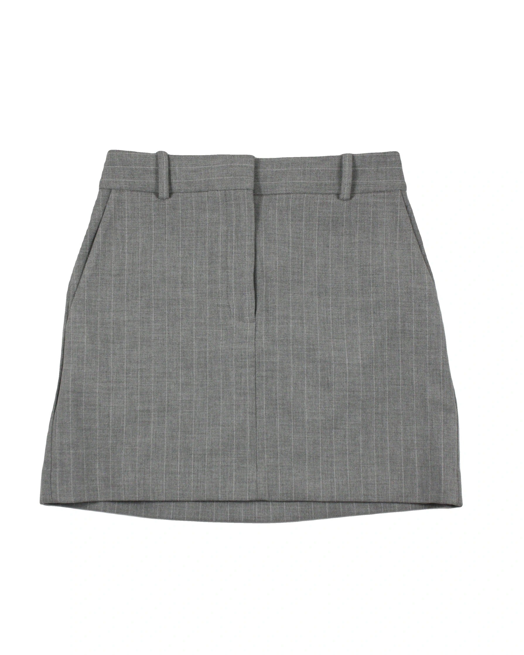 Babaton Women's Grey Fitted Mini Skirt with Four Pockets – Waist 25
