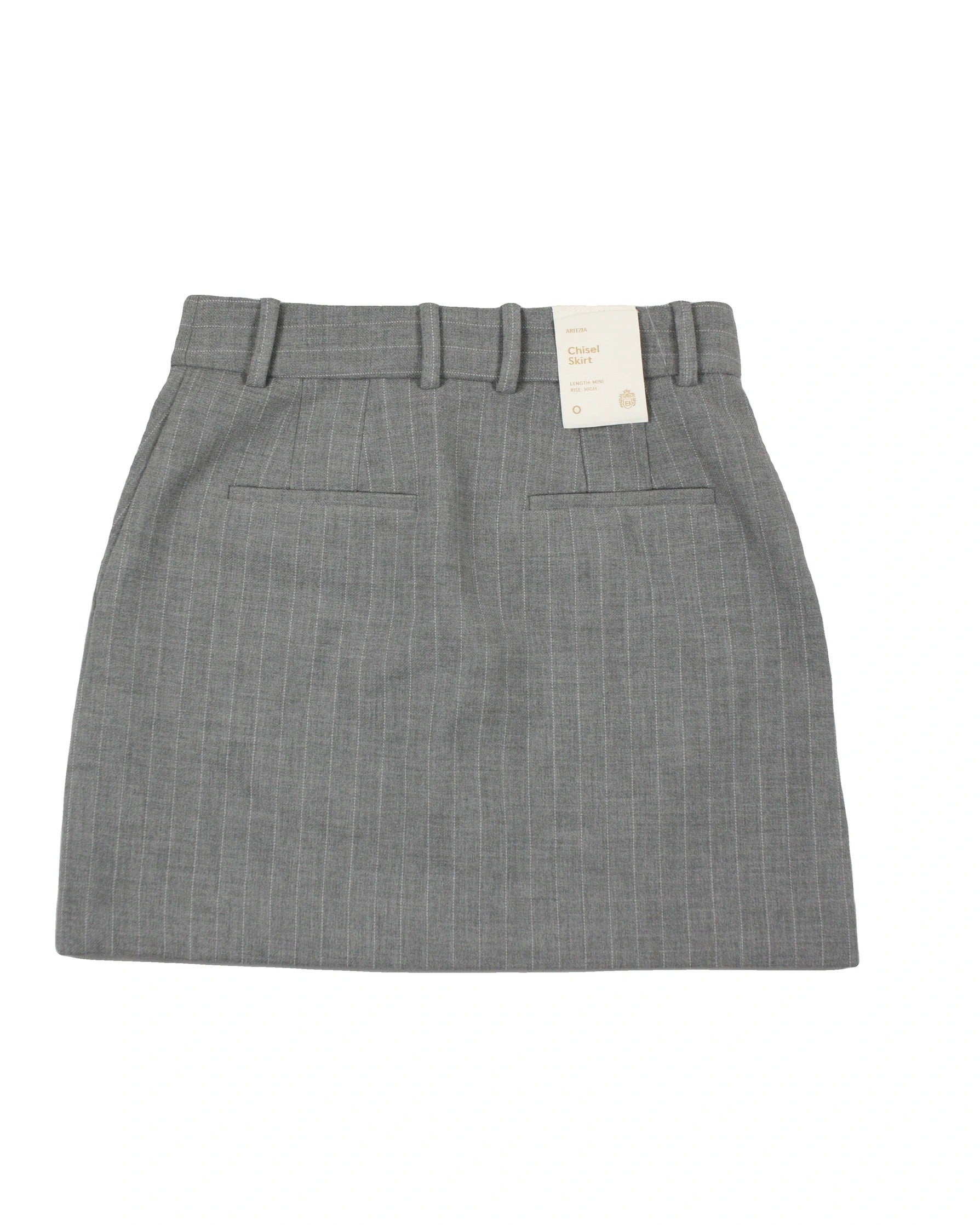 Babaton Women's Grey Fitted Mini Skirt with Four Pockets – Waist 25