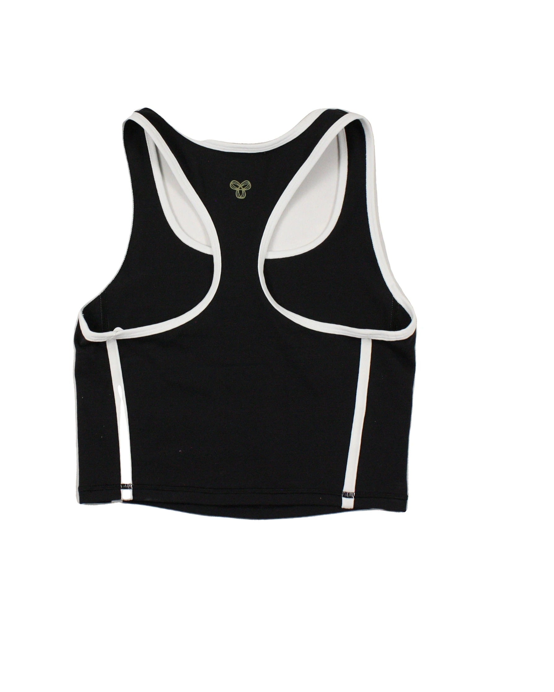 Golden Women's Black/White Sleeveless Cropped Racerback Top – Size S
