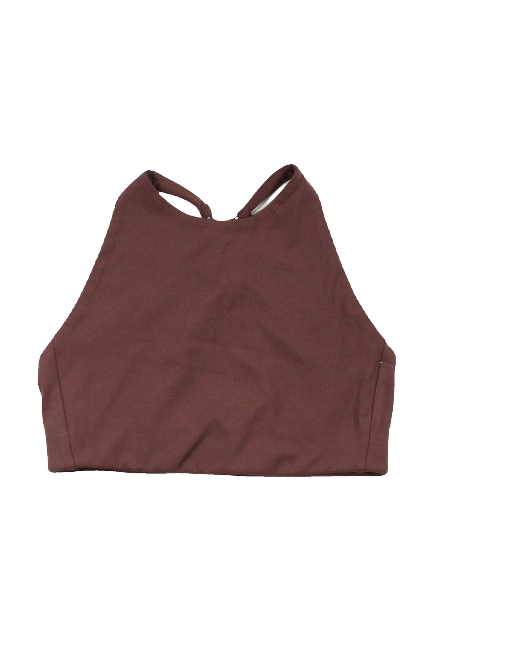 Girlfriend Collective Women's Brown Sleeveless High Neck Sports Bra – Size S