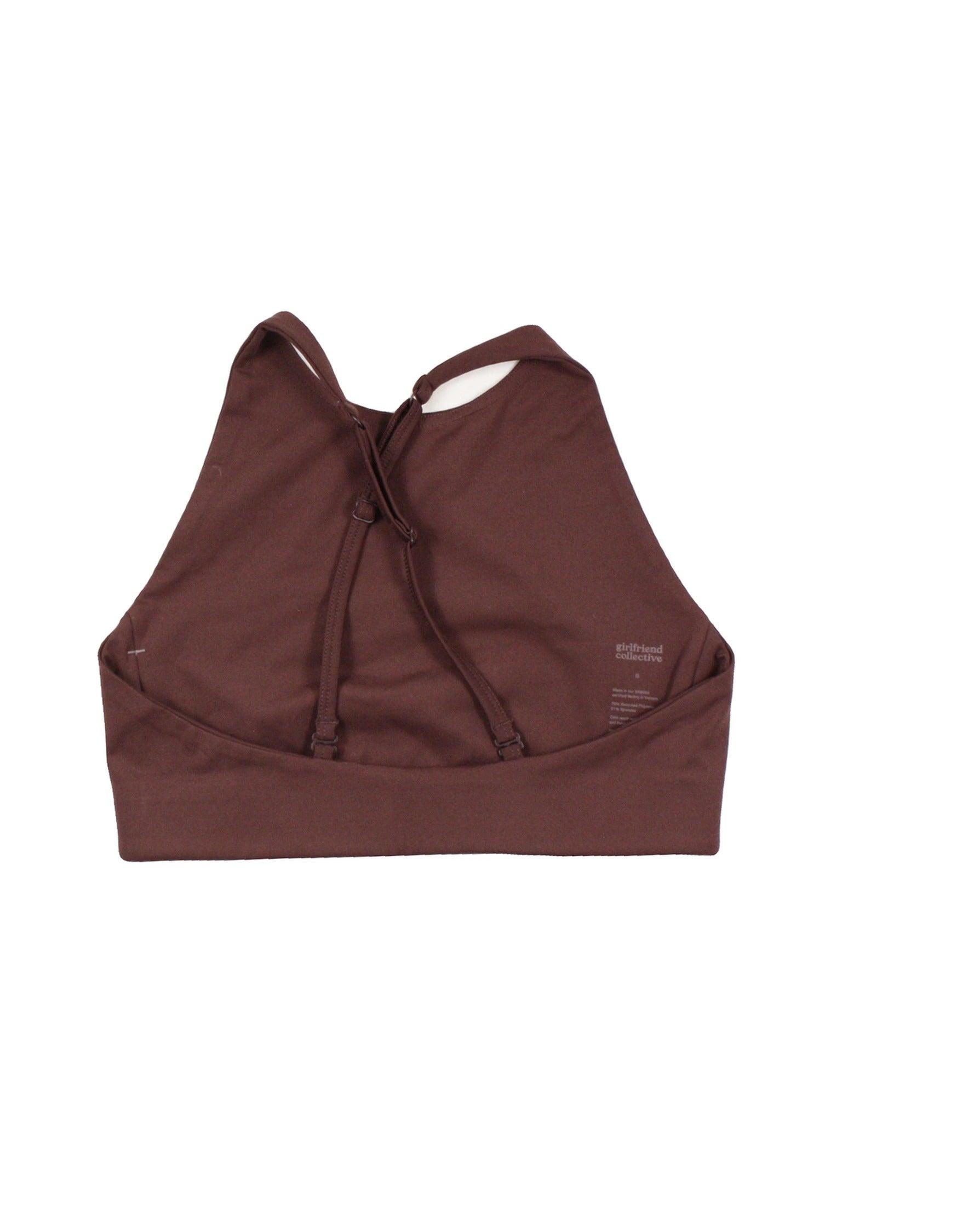 Girlfriend Collective Women's Brown Sleeveless High Neck Sports Bra – Size S