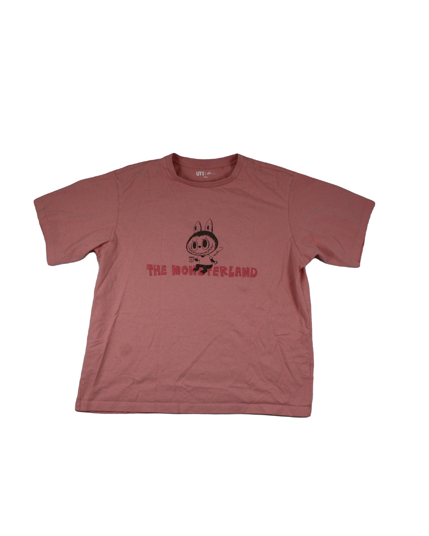 Uniqlo UT Women's Pink/Black Labubu Graphic Short Sleeve Tee – Size XL