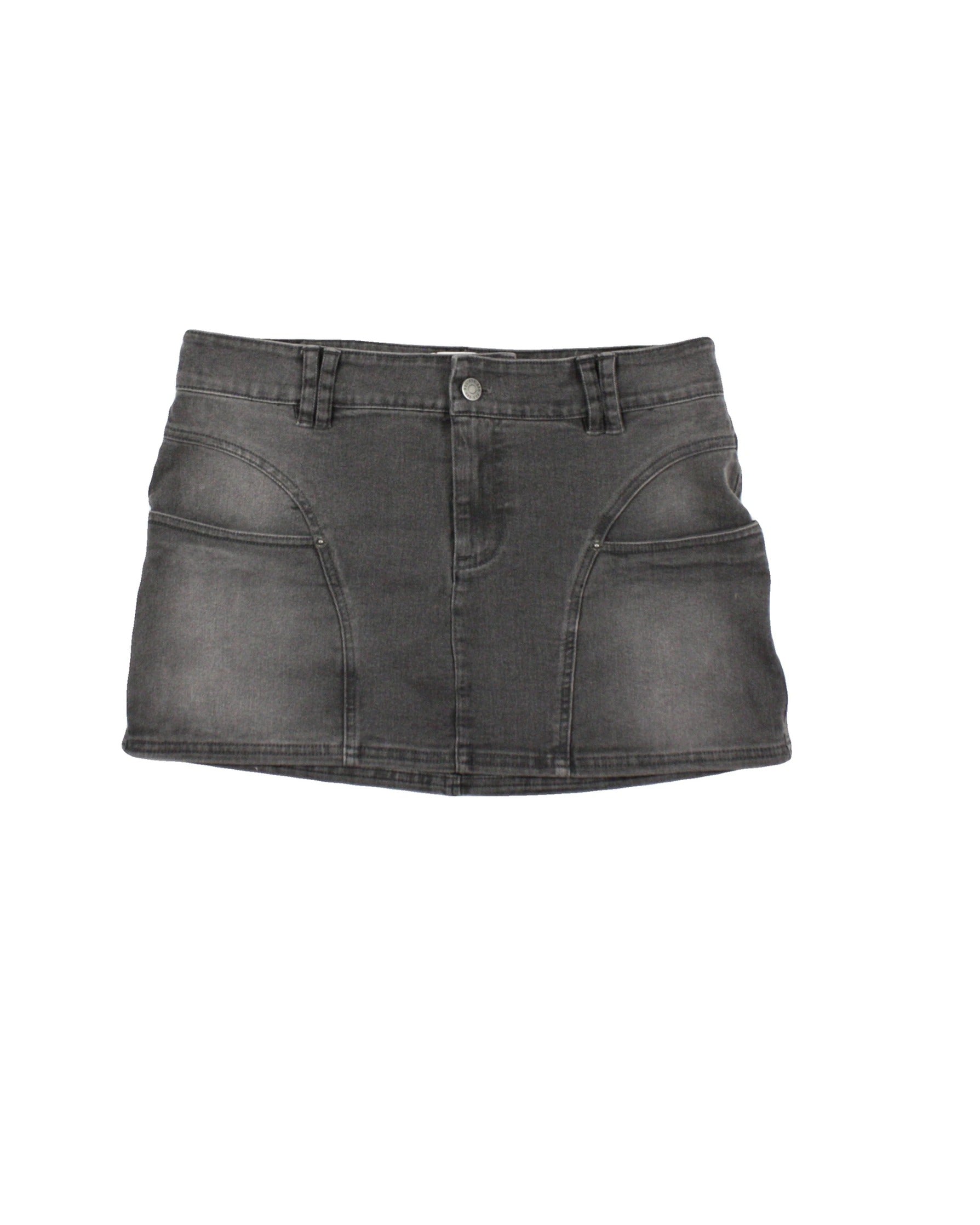 BDG Women's Dark Grey Denim Mini Skirt with Front Fly – Waist 32