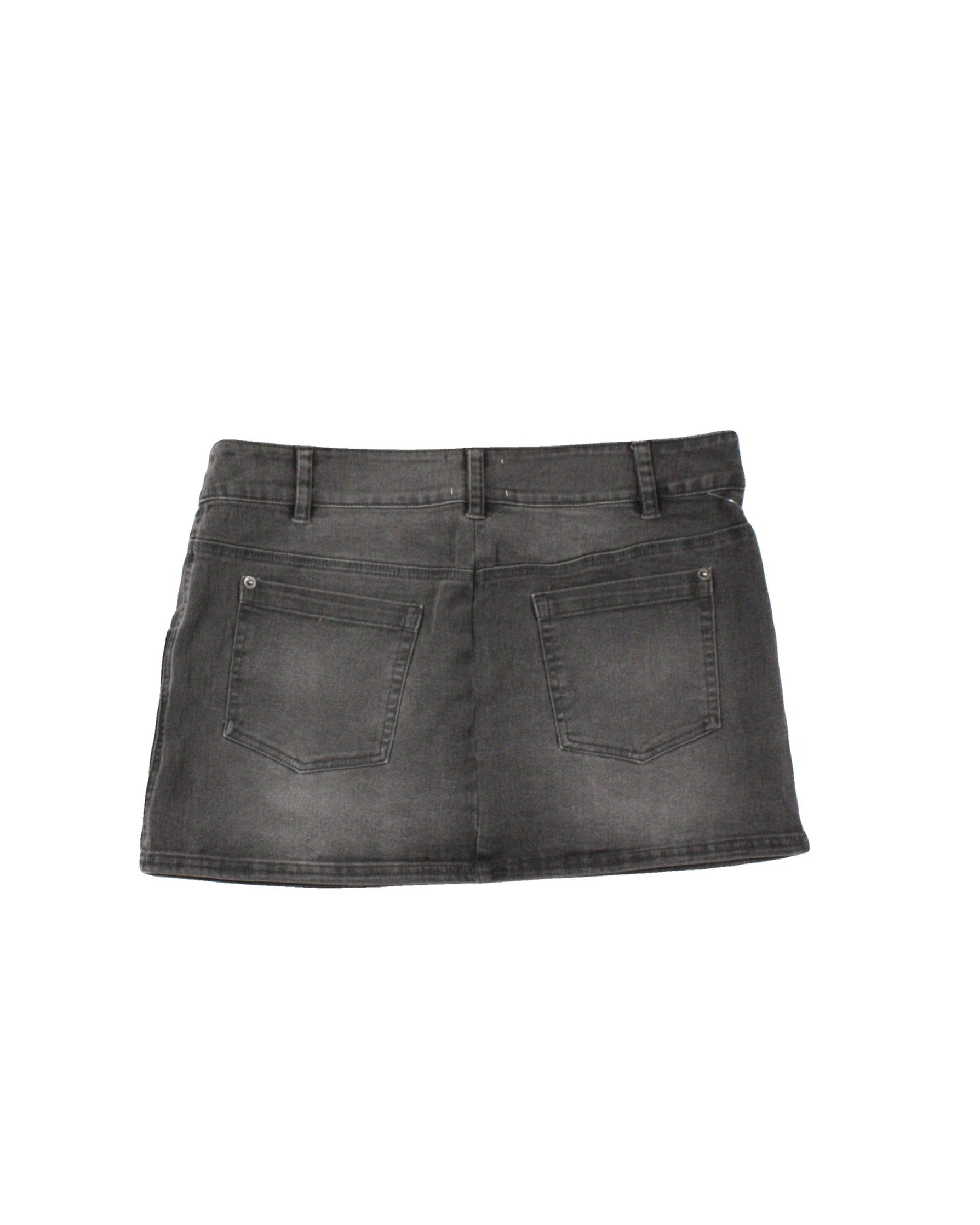 BDG Women's Dark Grey Denim Mini Skirt with Front Fly – Waist 32