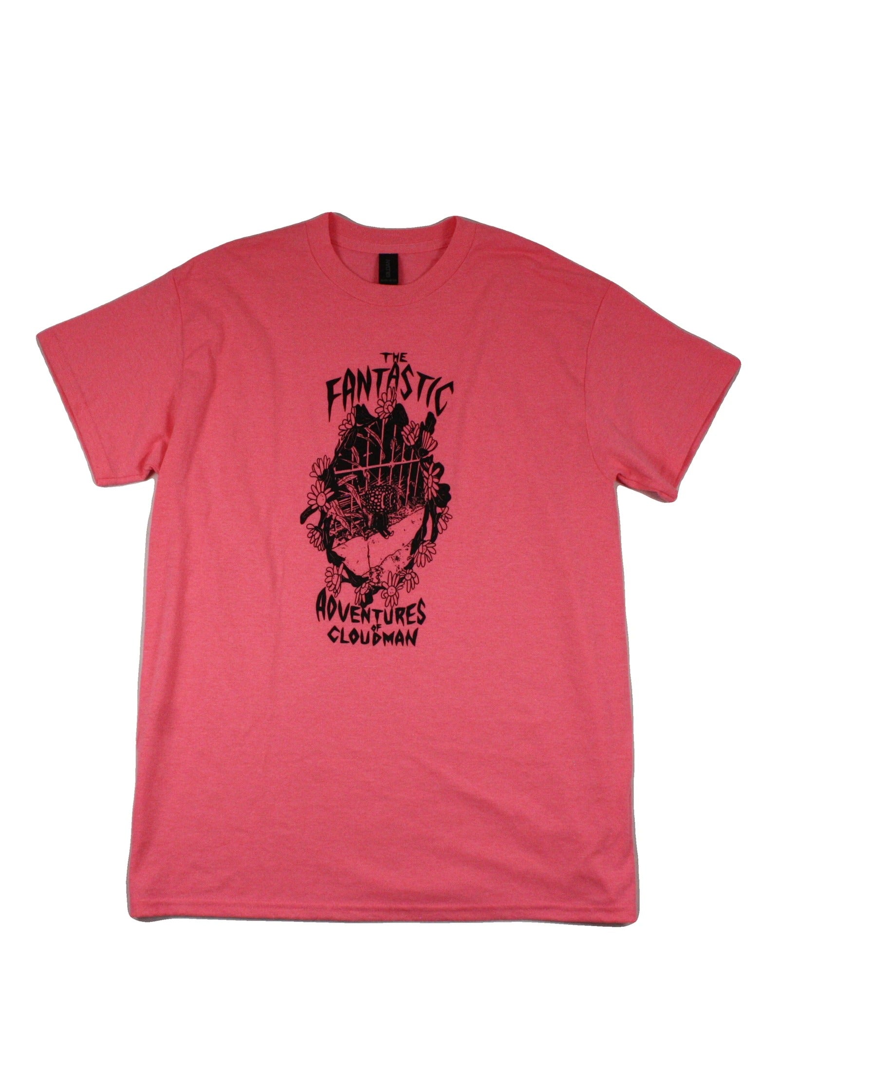 Gildan Women's Pink/Black Cloudman Graphic Short Sleeve Tee – Size M