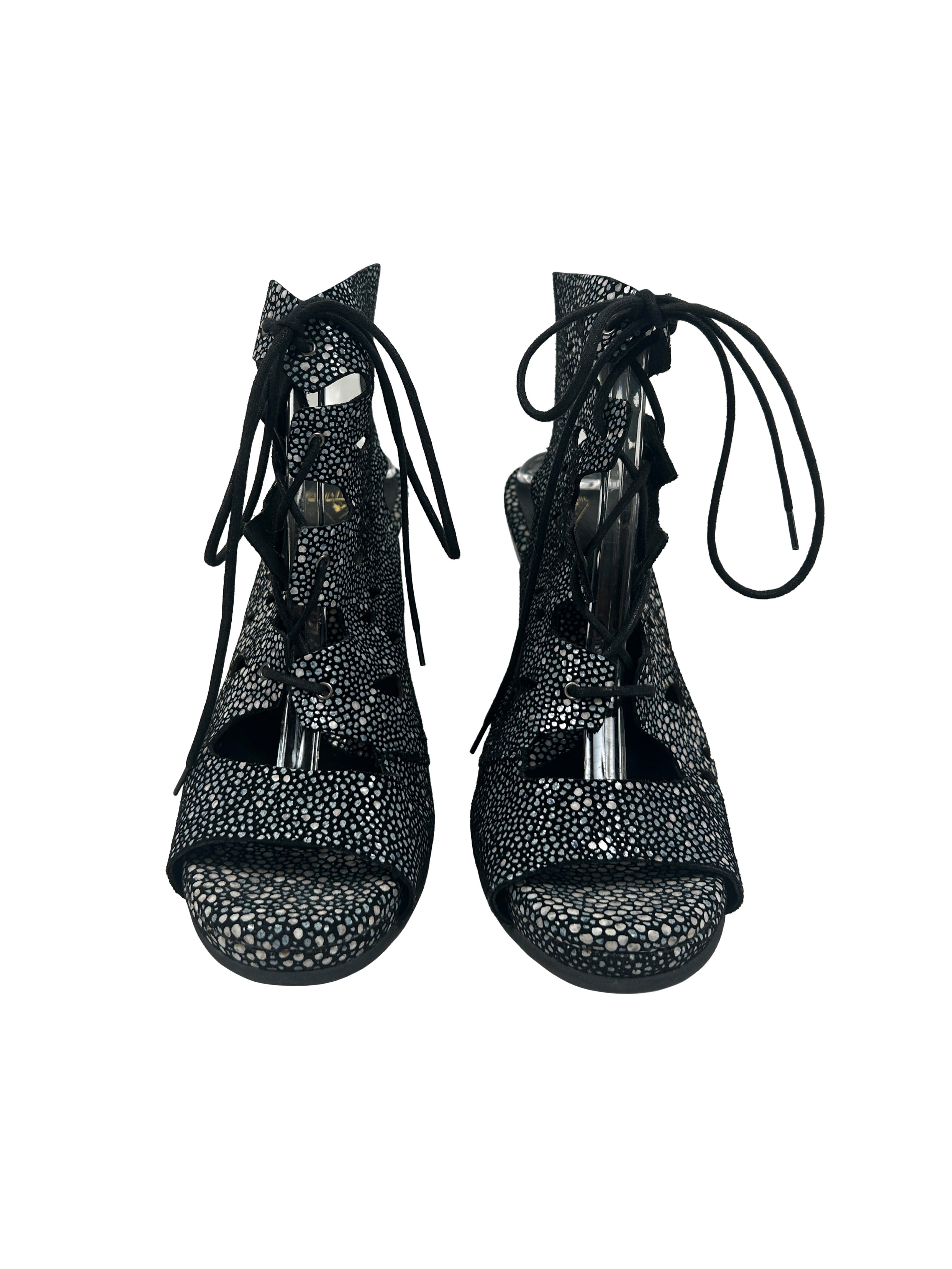John Fluevog Size 10 Gwen Black Devilfish Heels
