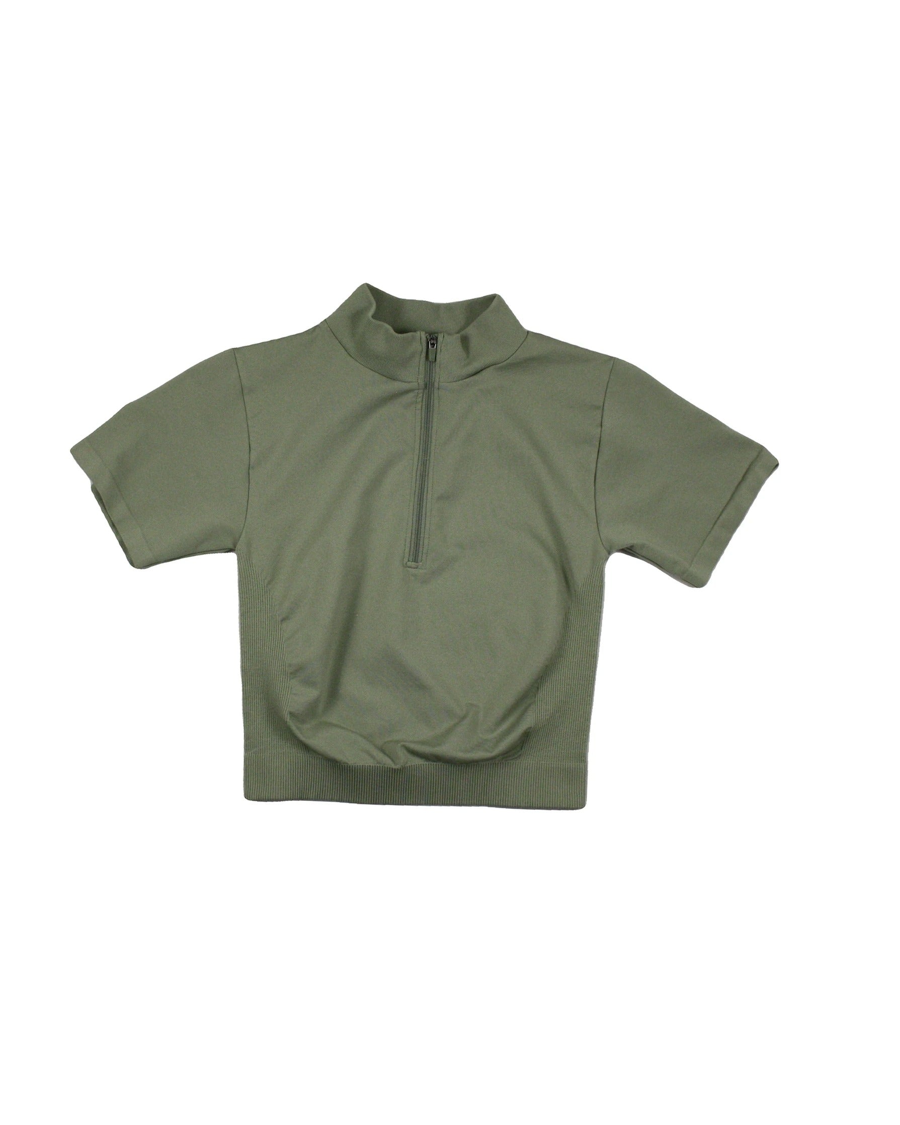 House iD Women's Light Green Short Sleeve Athletic Top with Half Zip – Size OP