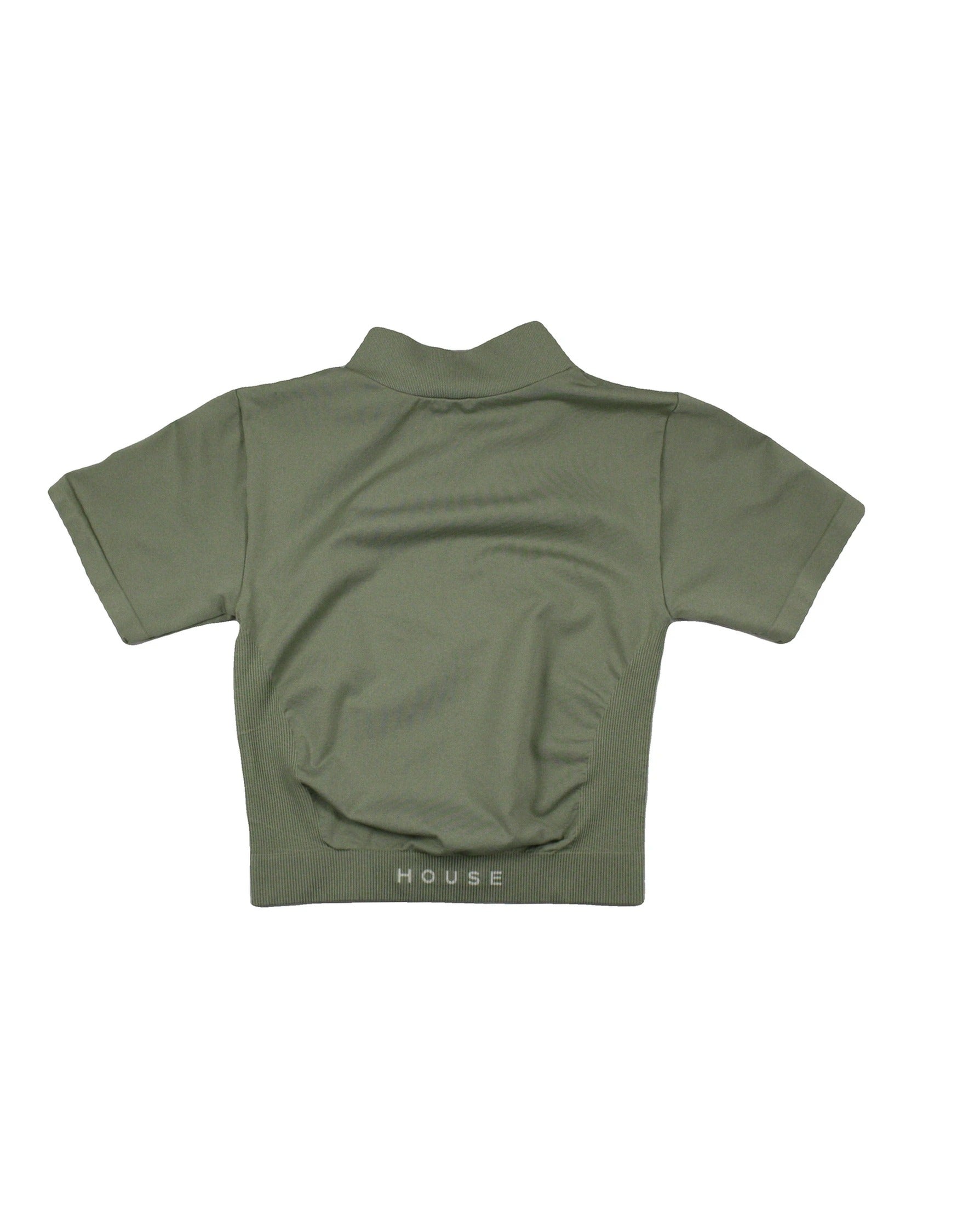House iD Women's Light Green Short Sleeve Athletic Top with Half Zip – Size OP