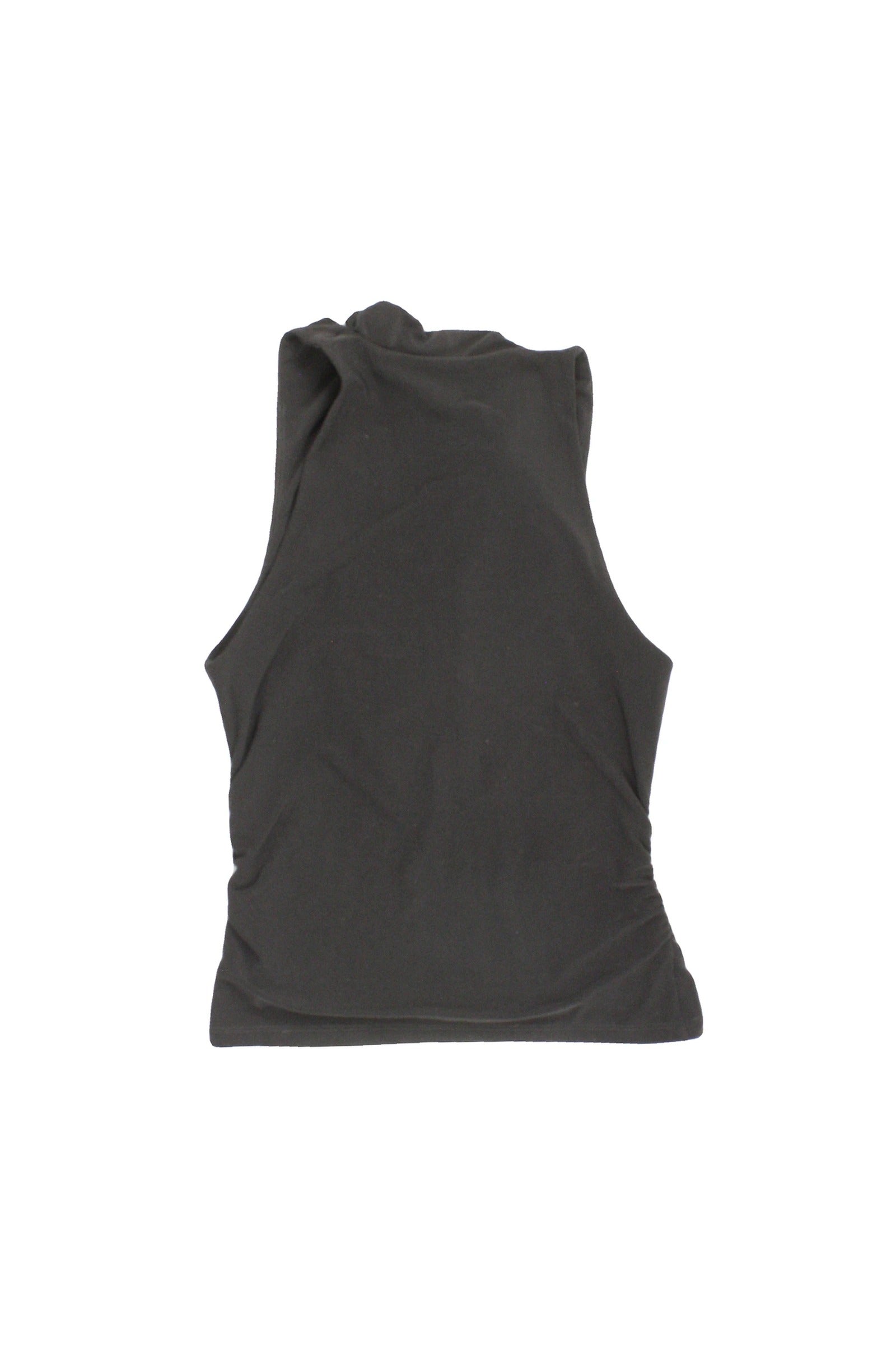 Ten by Aritzia Women's Black Sleeveless Cowl Neck Top with Side Ruching – Size M