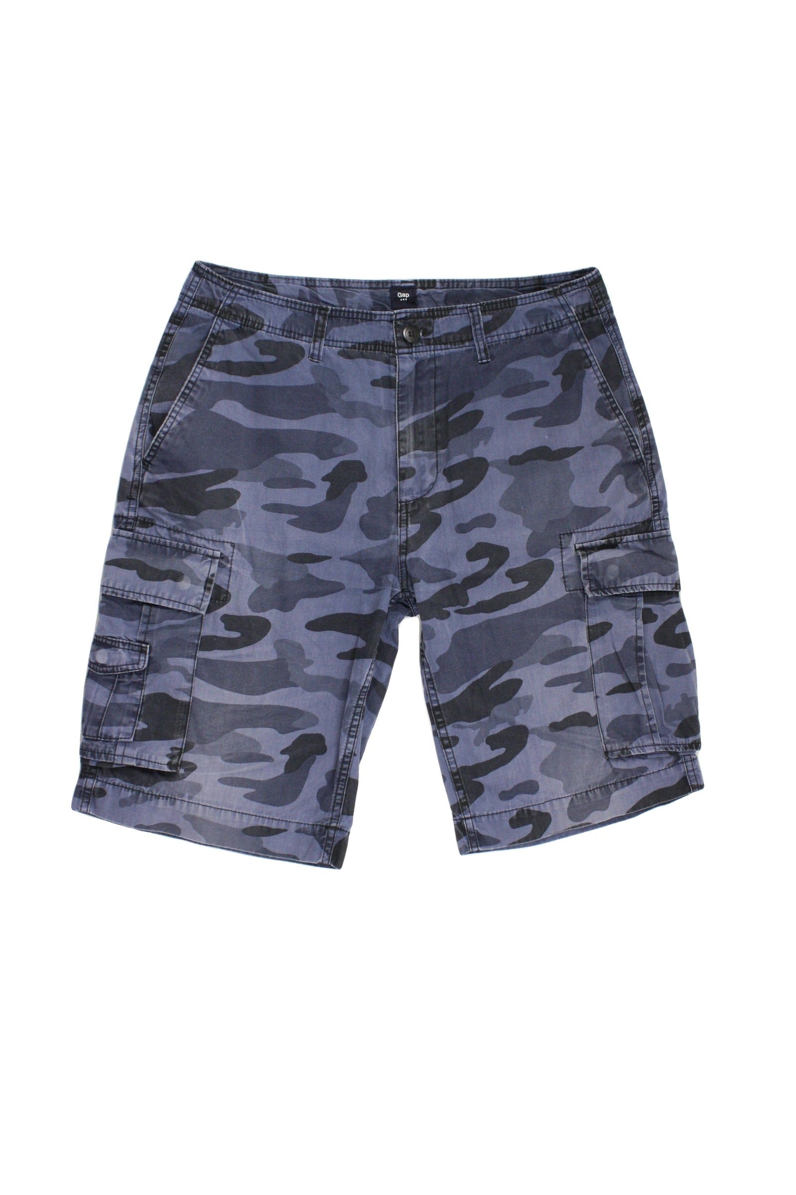 Gap Men's Blue Camo Cargo Shorts with Seven Pockets – Waist 34