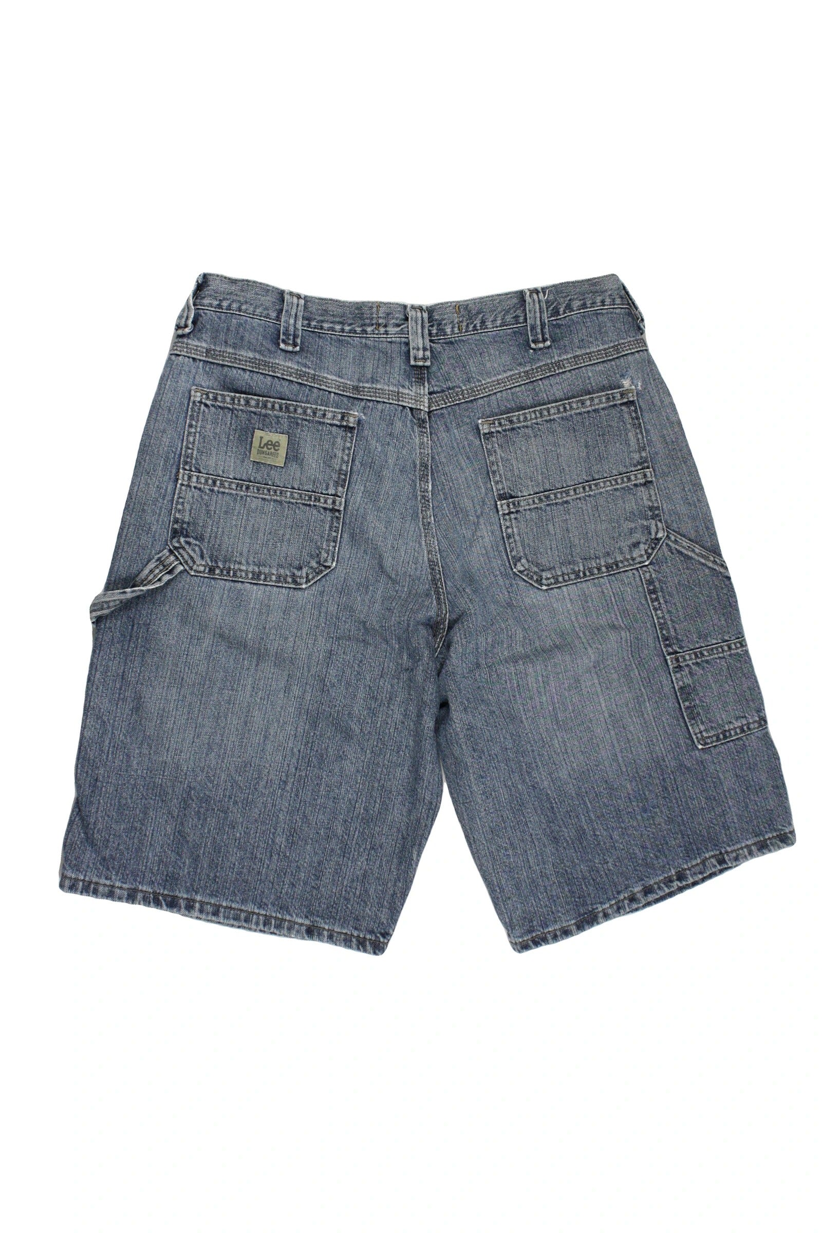 Lee Men's Blue Medium Wash Denim Shorts with Mid Rise and Six Pockets – Waist 34