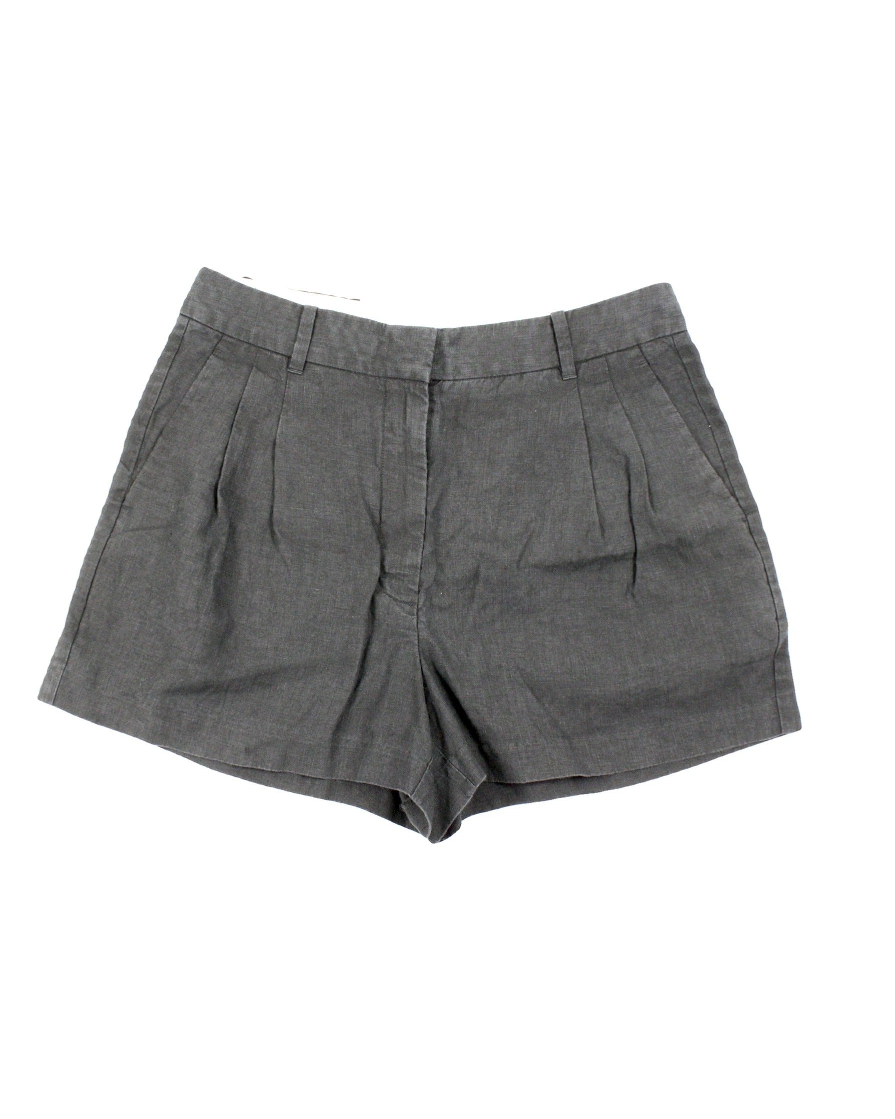 Aritzia The Effortless Short Women's Black Linen High Waist Shorts with Pleats – W30
