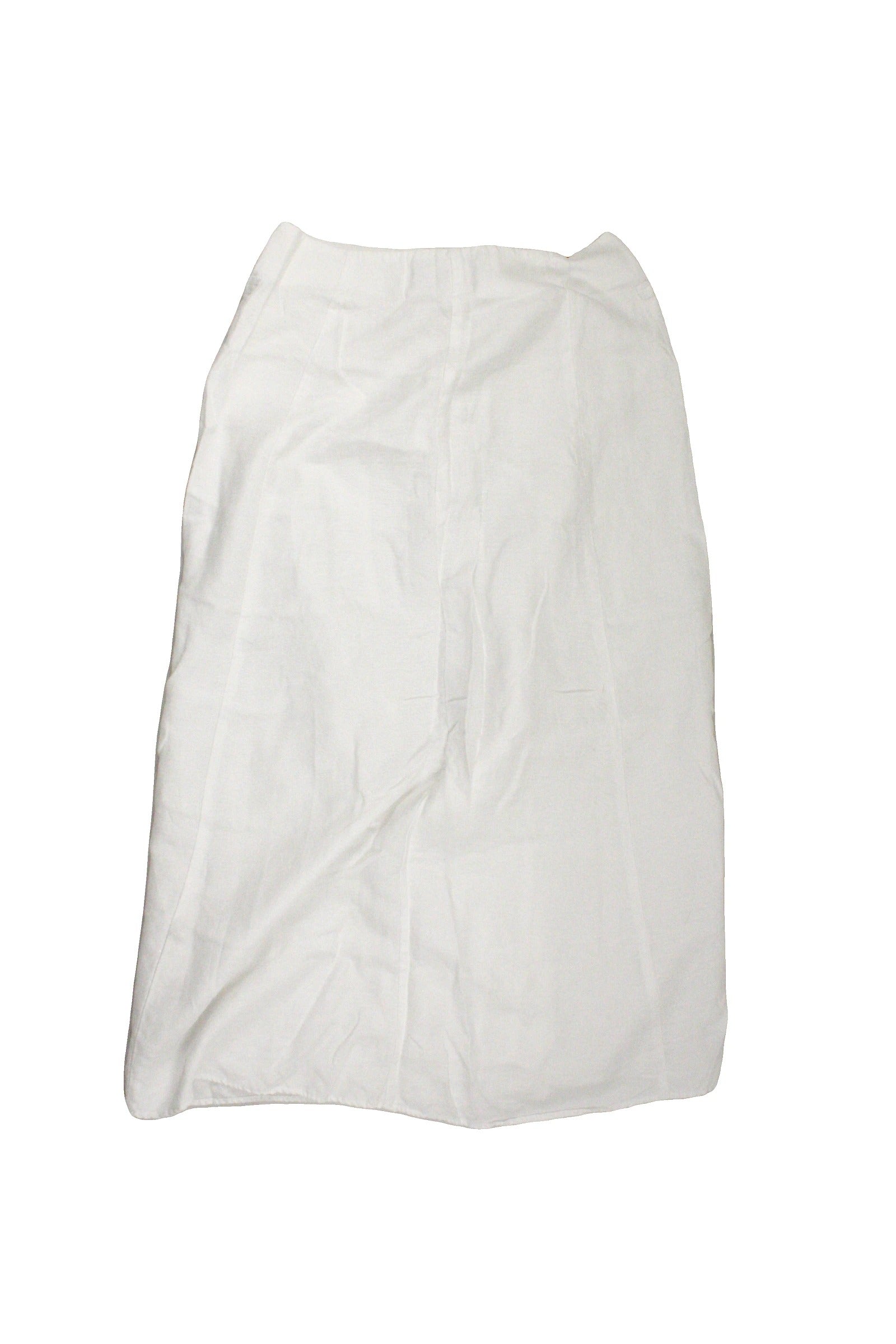 Reformation Designer Women's White Linen Blend Skirt with Button Front and Pockets – W28