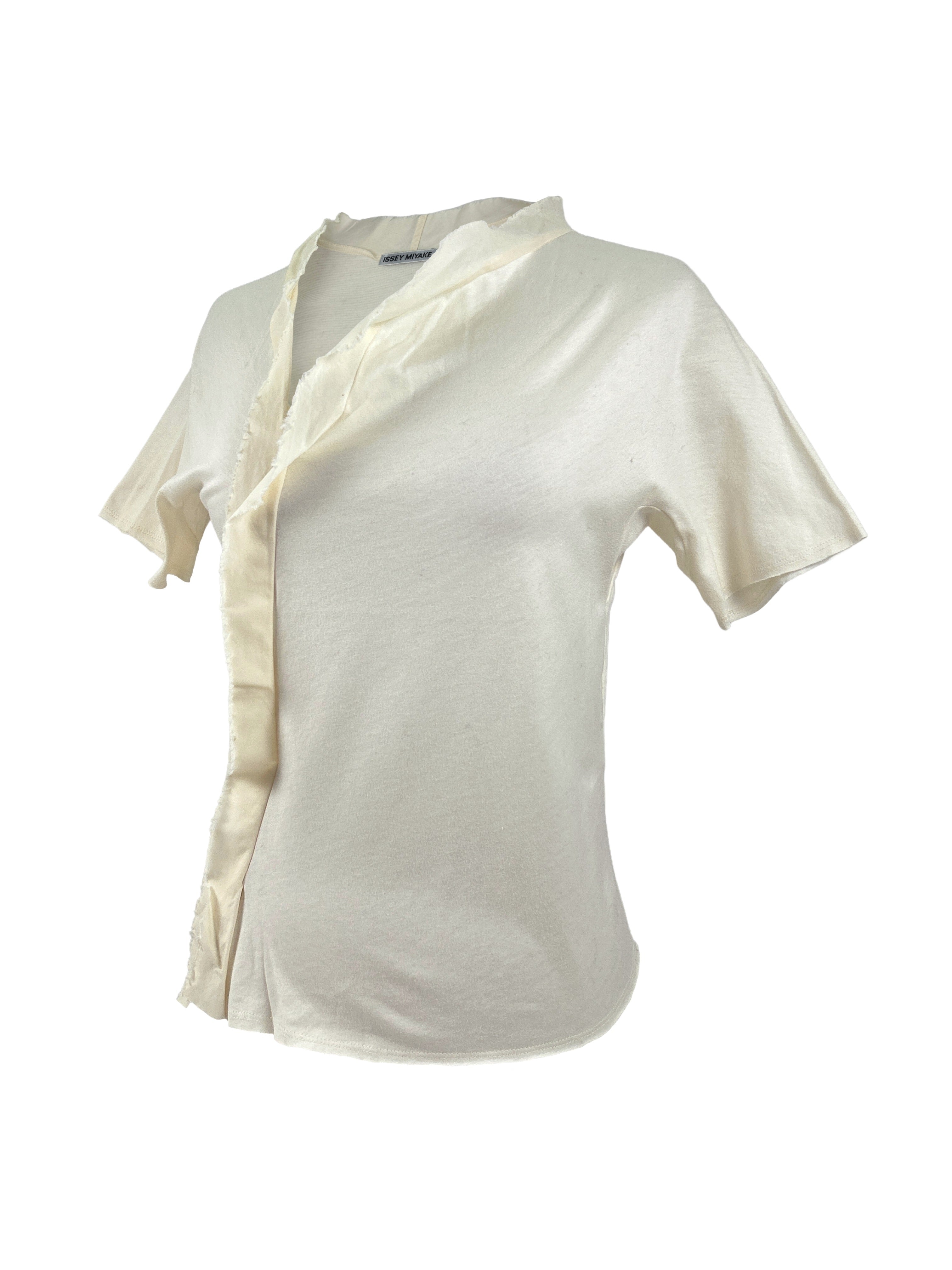 Issey Miyake Size 2 Asymmetrical Raw-Hem Top