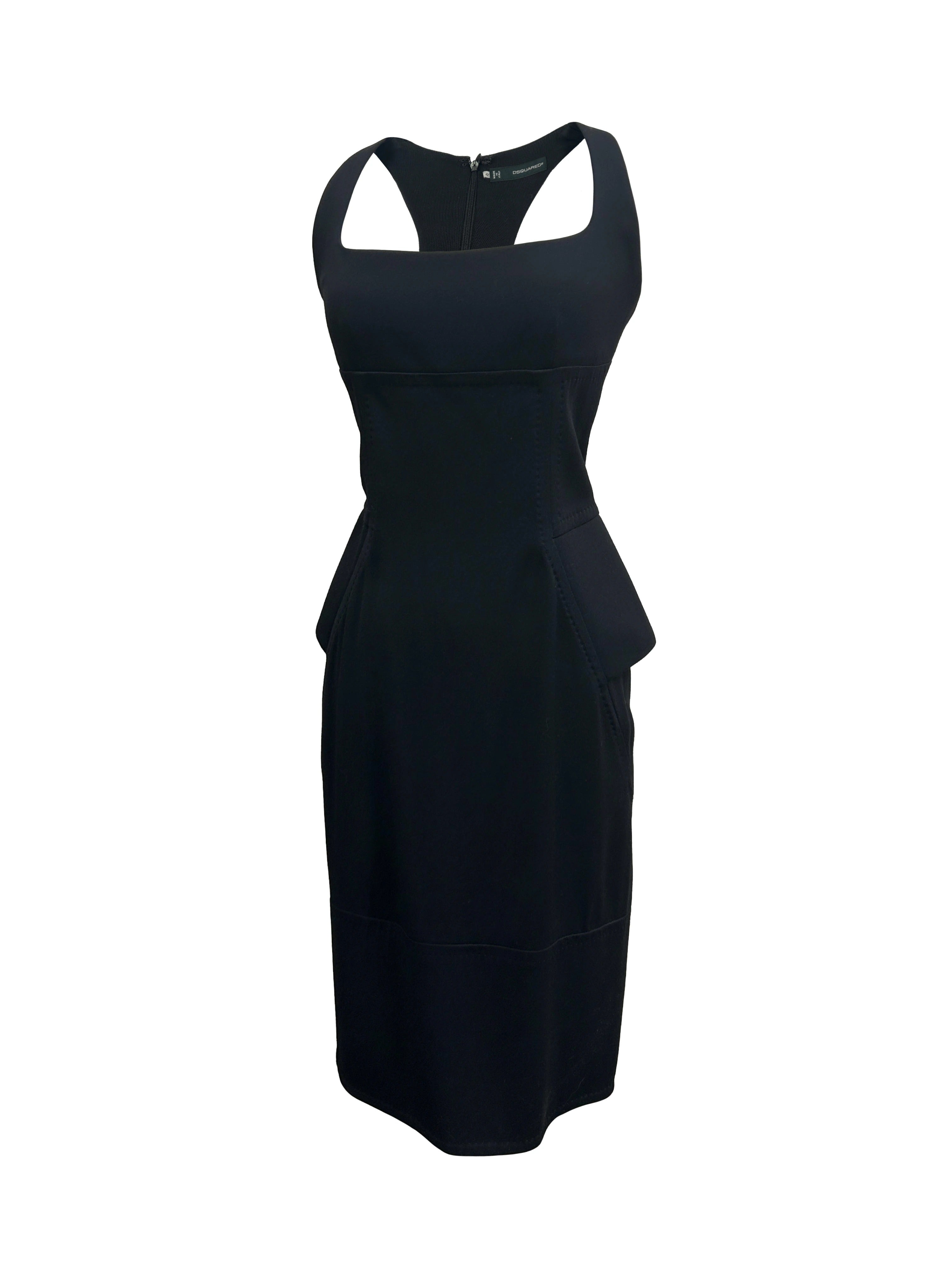 Dsquared2 Size 42 Peplum Dress