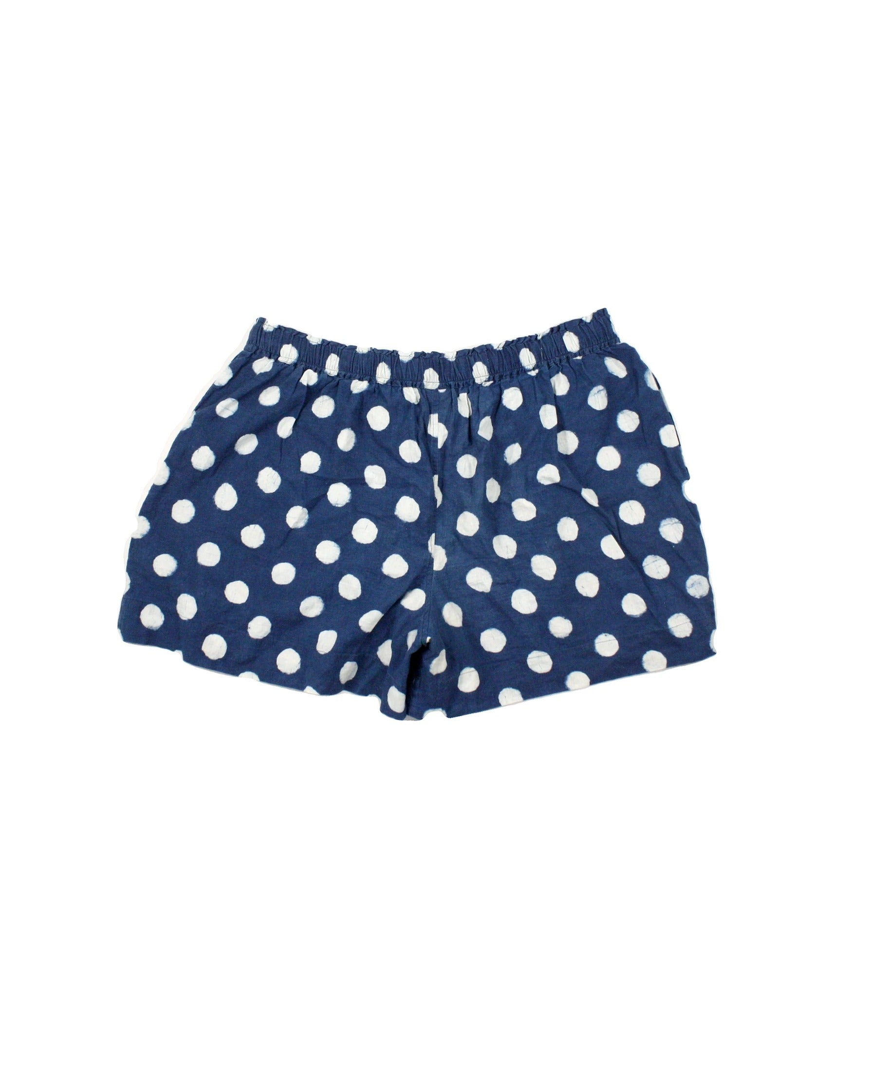 Maiwa Women's Blue and White Organic Cotton Polka Dot Shorts – Size S